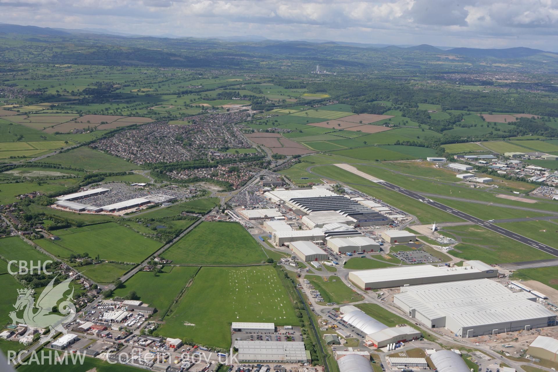 RCAHMW colour oblique photograph of Harwarden Aircraft factory. Taken by Toby Driver on 27/05/2010.