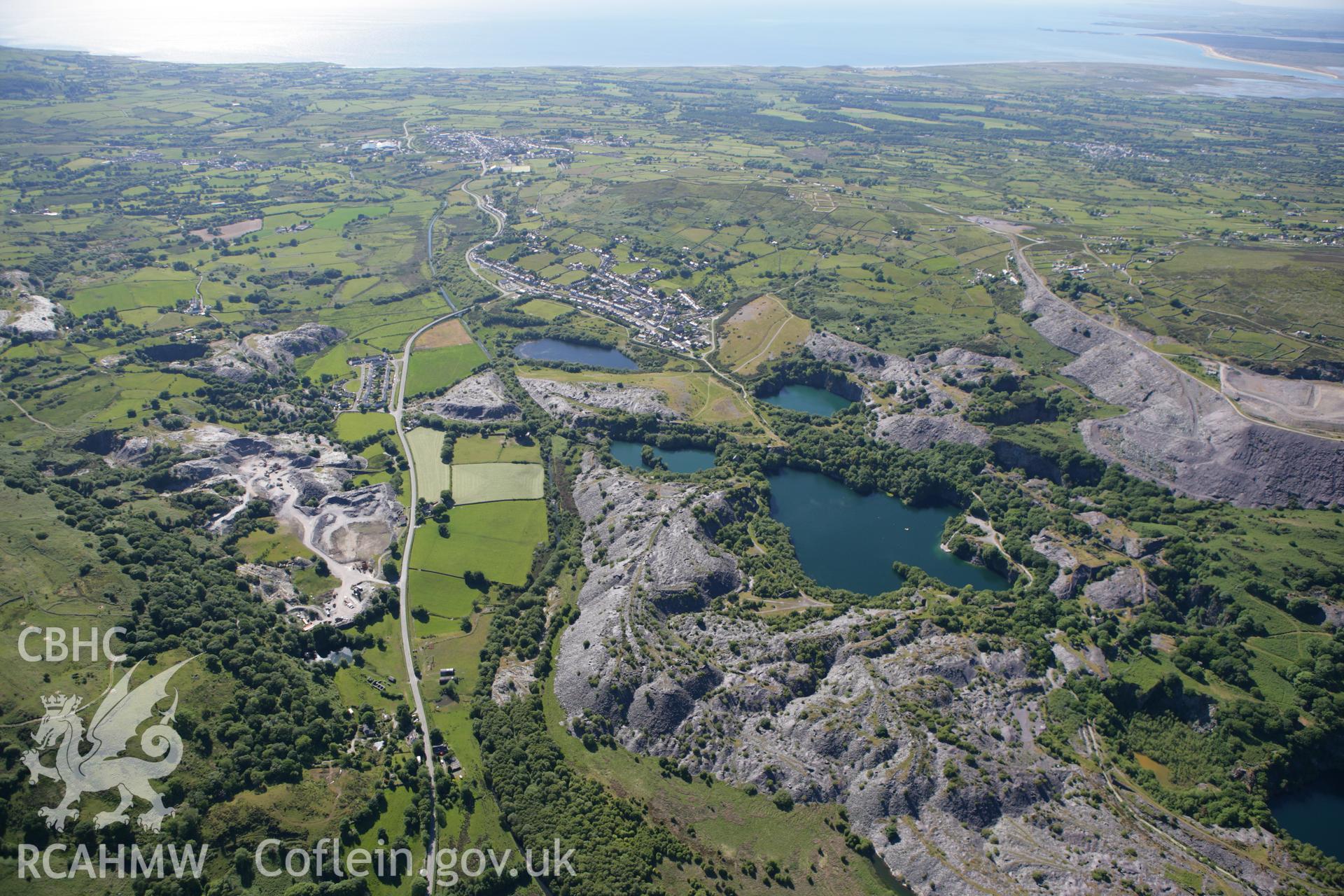 RCAHMW colour oblique photograph of Ty Mawr Slate Quarry and Winding Engine House. Taken by Toby Driver on 16/06/2010.