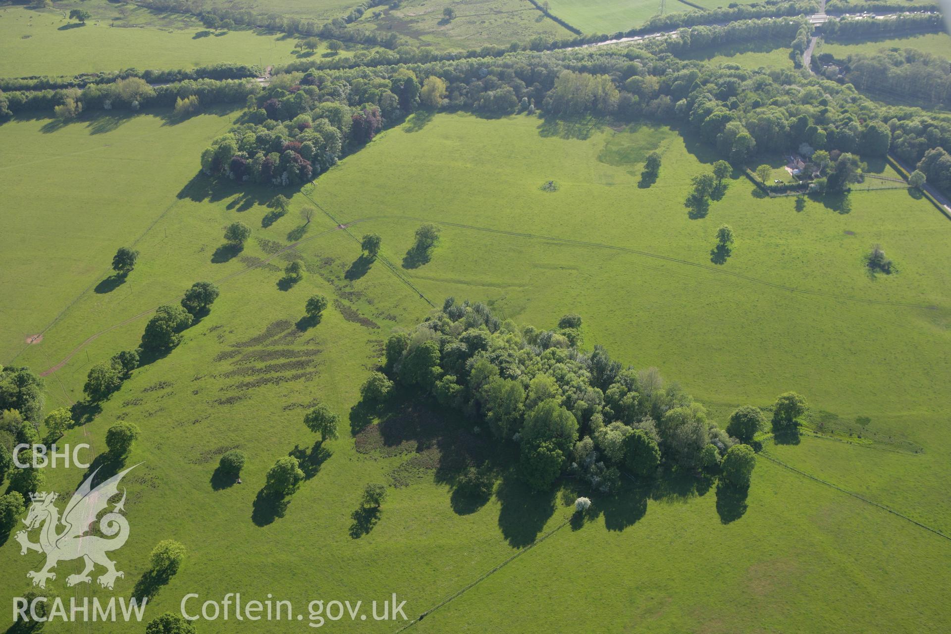 RCAHMW colour oblique photograph of Tregochas, earthworks of field systems. Taken by Toby Driver on 24/05/2010.