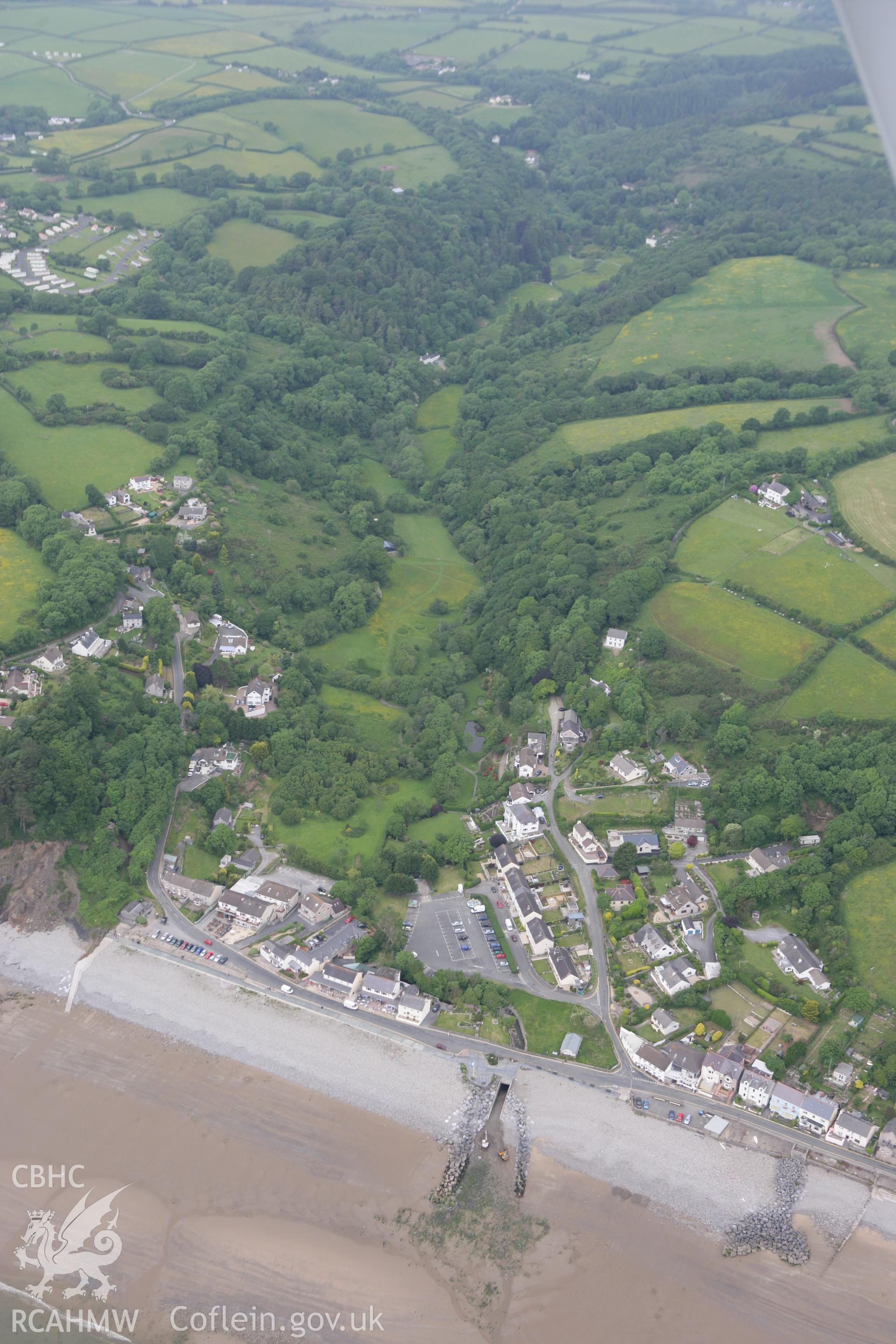 RCAHMW colour oblique photograph of Amroth village. Taken by Toby Driver on 11/06/2010.