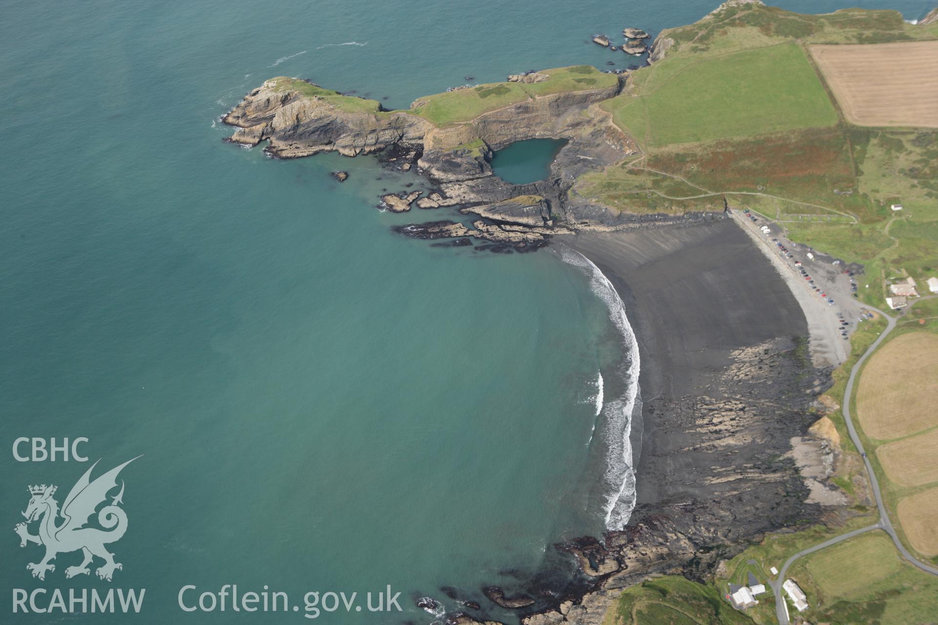 RCAHMW colour oblique photograph of Abereiddy village. Taken by Toby Driver on 09/09/2010.