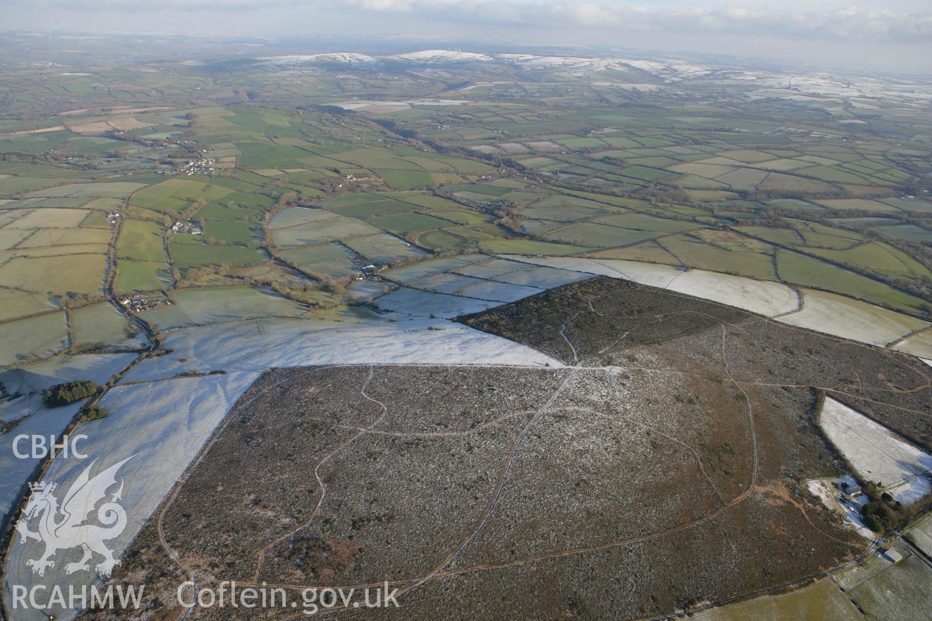 RCAHMW colour oblique photograph of Freni-Fach barrow (Frenni Fach). Taken by Toby Driver on 01/12/2010.