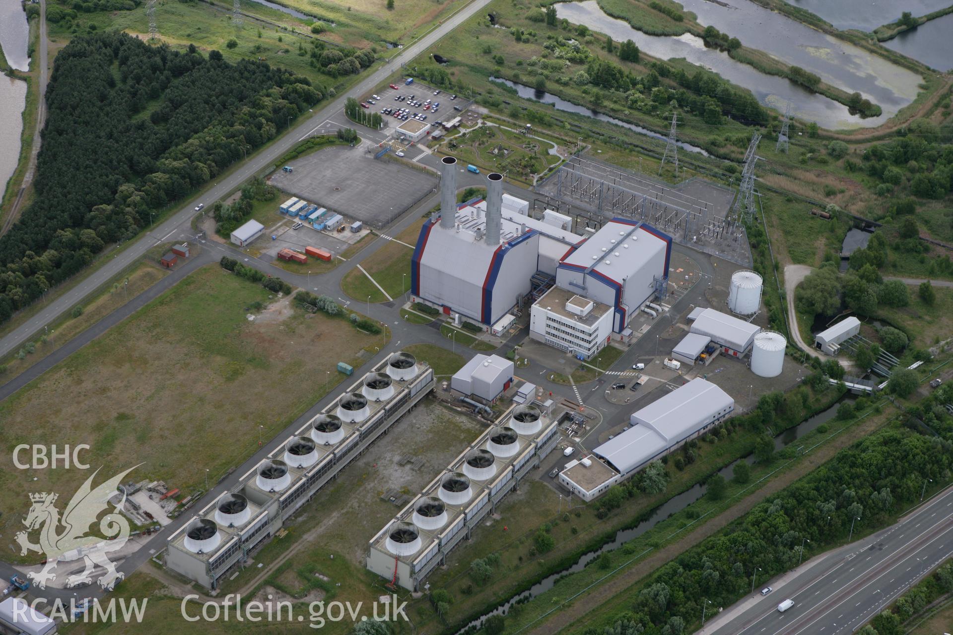 RCAHMW colour oblique photograph of Deeside Power Station. Taken by Toby Driver on 27/05/2010.