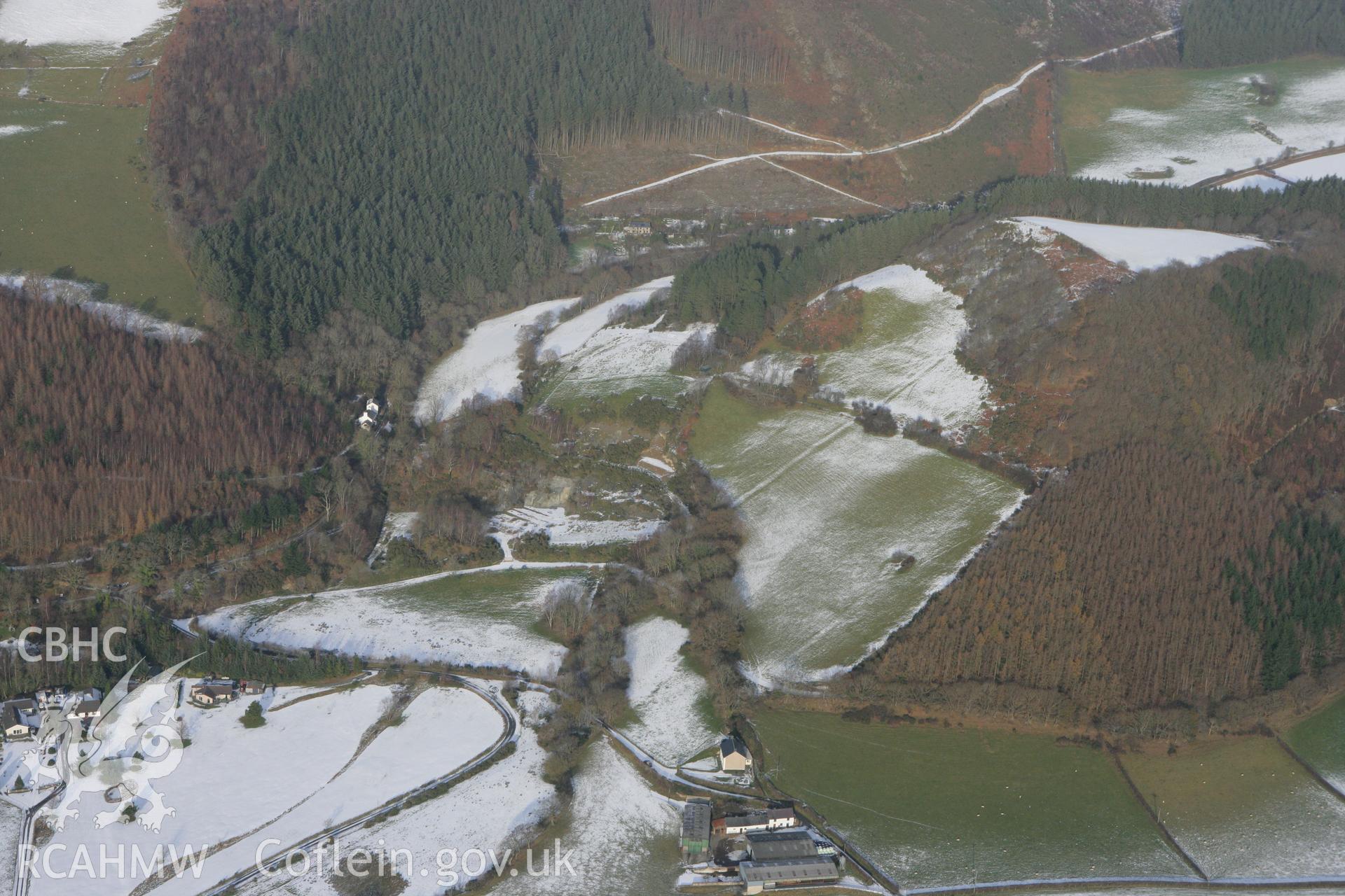 RCAHMW colour oblique photograph of Goginan lead and silver mine, from the south-west. Taken by Toby Driver on 02/12/2010.