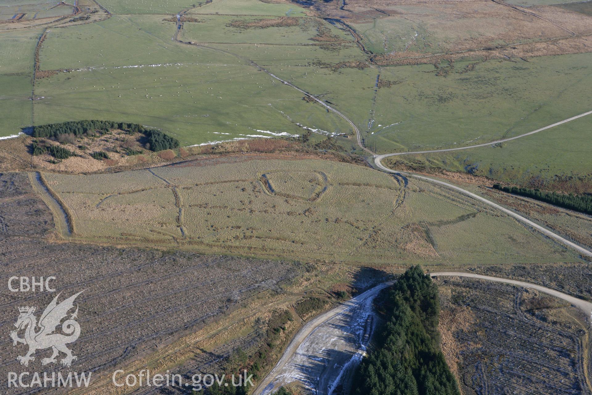 RCAHMW colour oblique photograph of Caer Blaen y Cwm hillfort. Taken by Toby Driver on 08/12/2010.