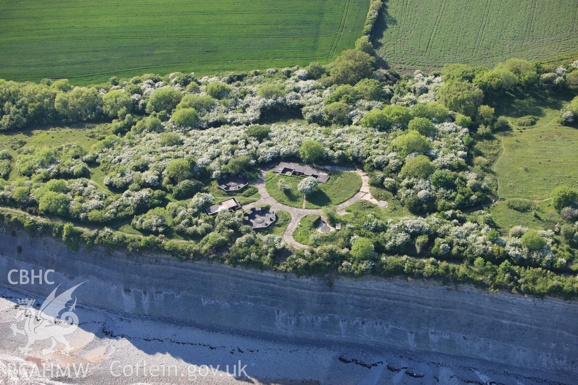 RCAHMW colour oblique photograph of Lavernock Point Fortified Battery. Taken by Toby Driver on 24/05/2010.