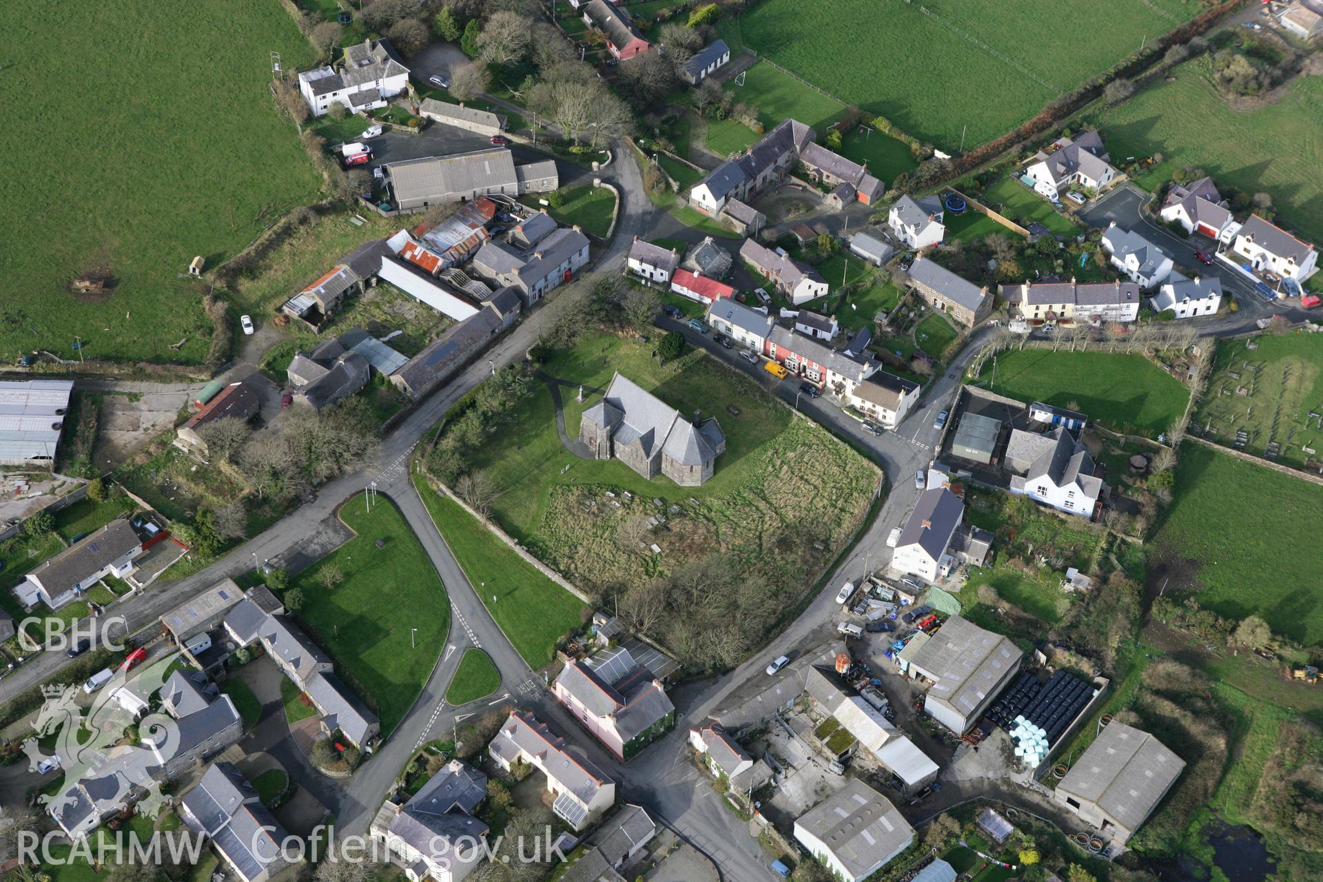 RCAHMW colour oblique photograph of Church of the Holy Martyrs, Mathry. Taken by Toby Driver on 16/11/2010.