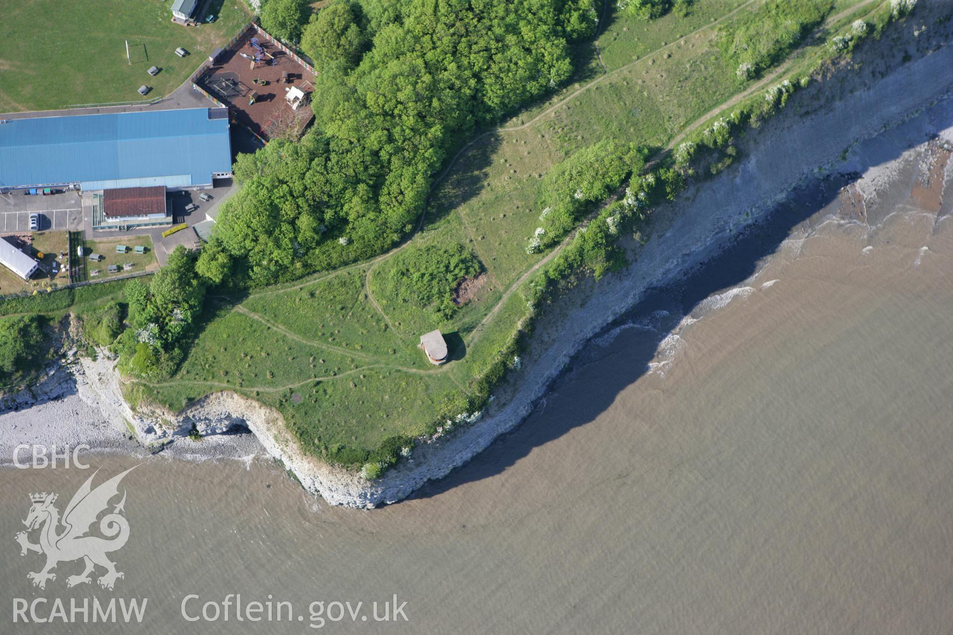 RCAHMW colour oblique photograph of St Mary's Well Bay Searchlight Battery. Taken by Toby Driver on 24/05/2010.