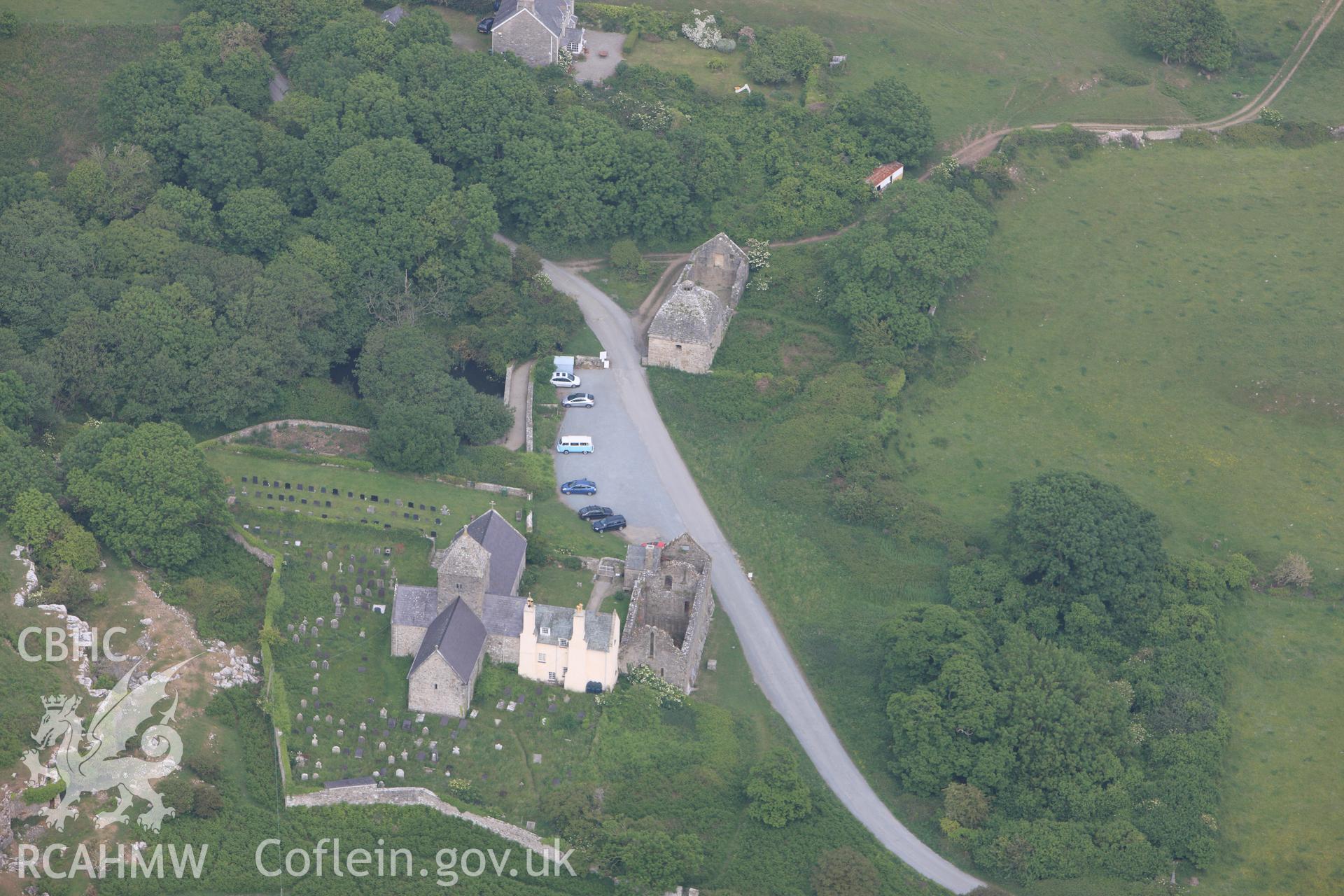 RCAHMW colour oblique photograph of Penmon Priory. Taken by Toby Driver on 10/06/2010.