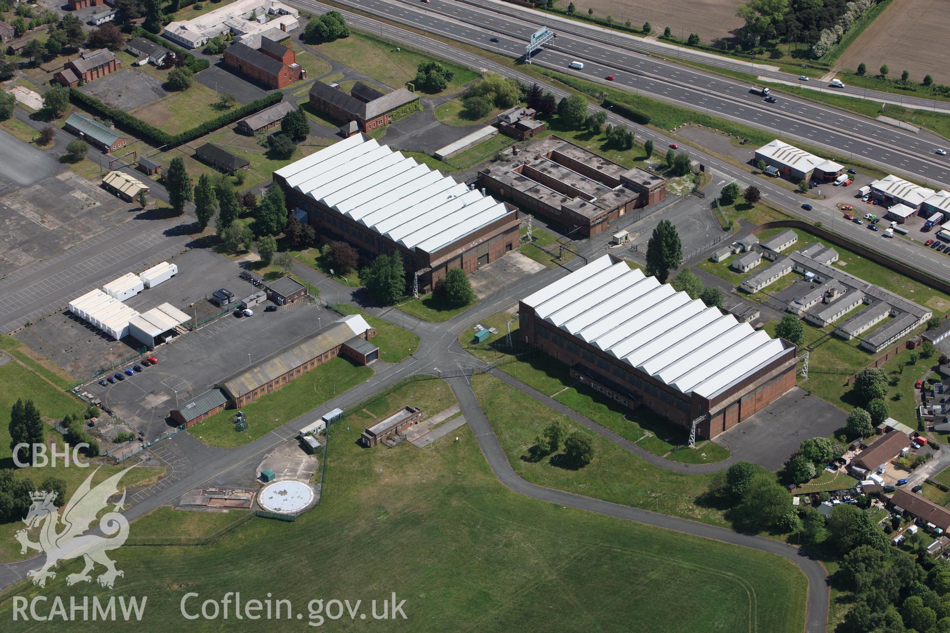 RCAHMW colour oblique photograph of Sealand Airfield, North Shotwick, near Queensferry. Taken by Toby Driver on 27/05/2010.