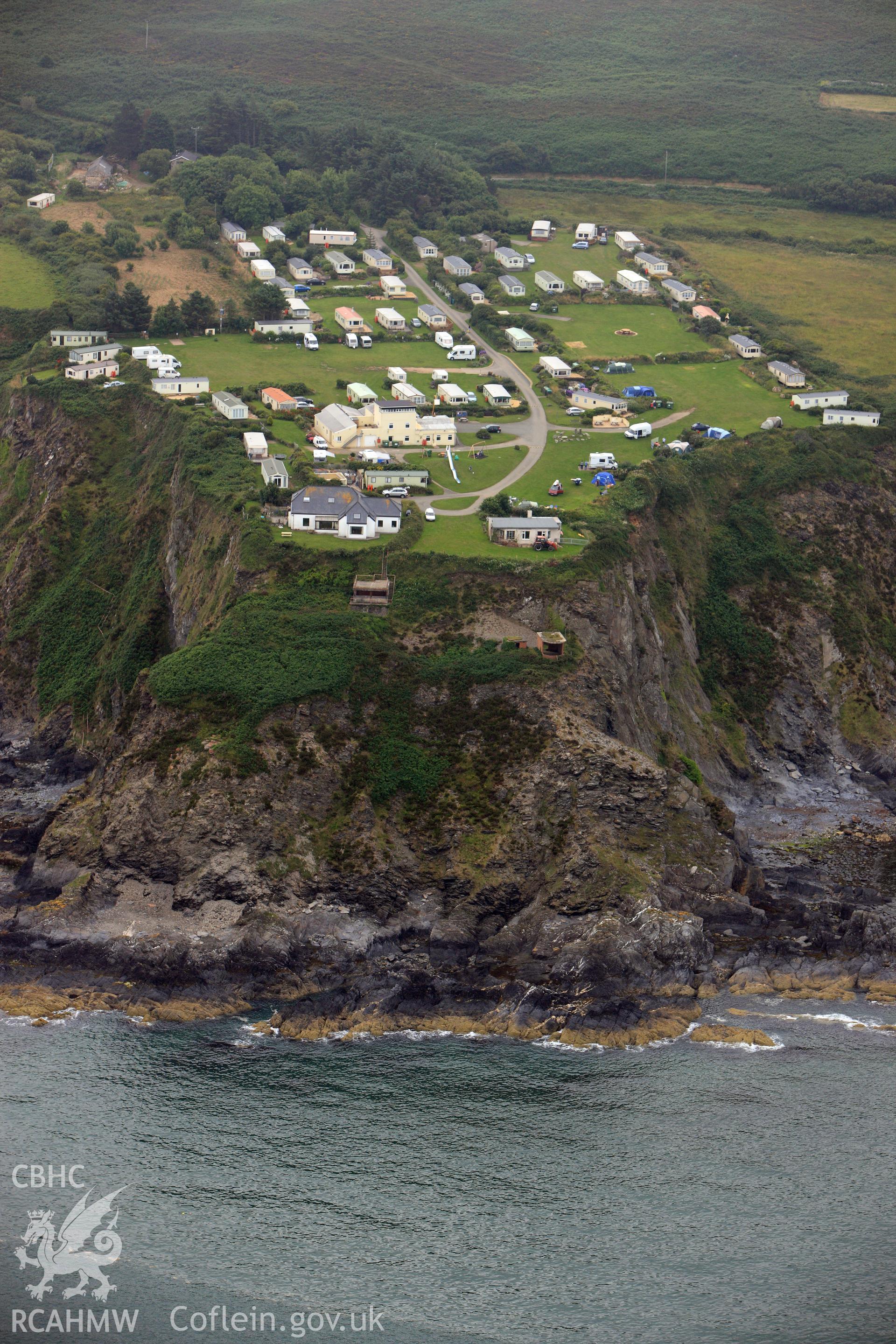 RCAHMW colour oblique photograph of Fishguard battery, Penrhyn. Taken by Toby Driver on 23/07/2010.