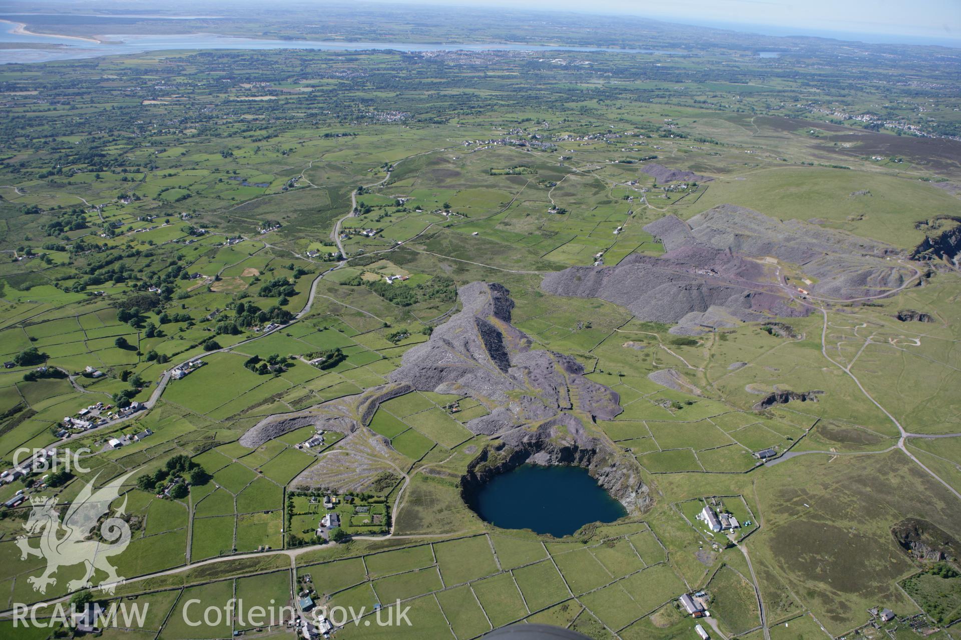 RCAHMW colour oblique photograph of Braich Slate Quarry. Taken by Toby Driver on 16/06/2010.