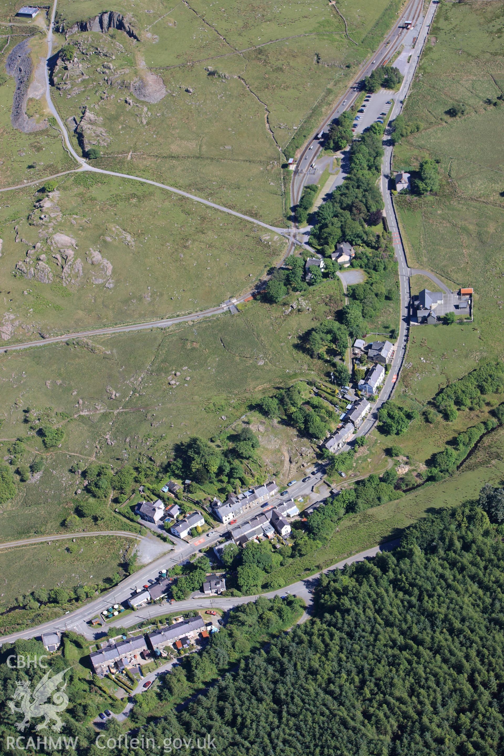 RCAHMW colour oblique photograph of Rhyd-Ddu village. Taken by Toby Driver on 16/06/2010.