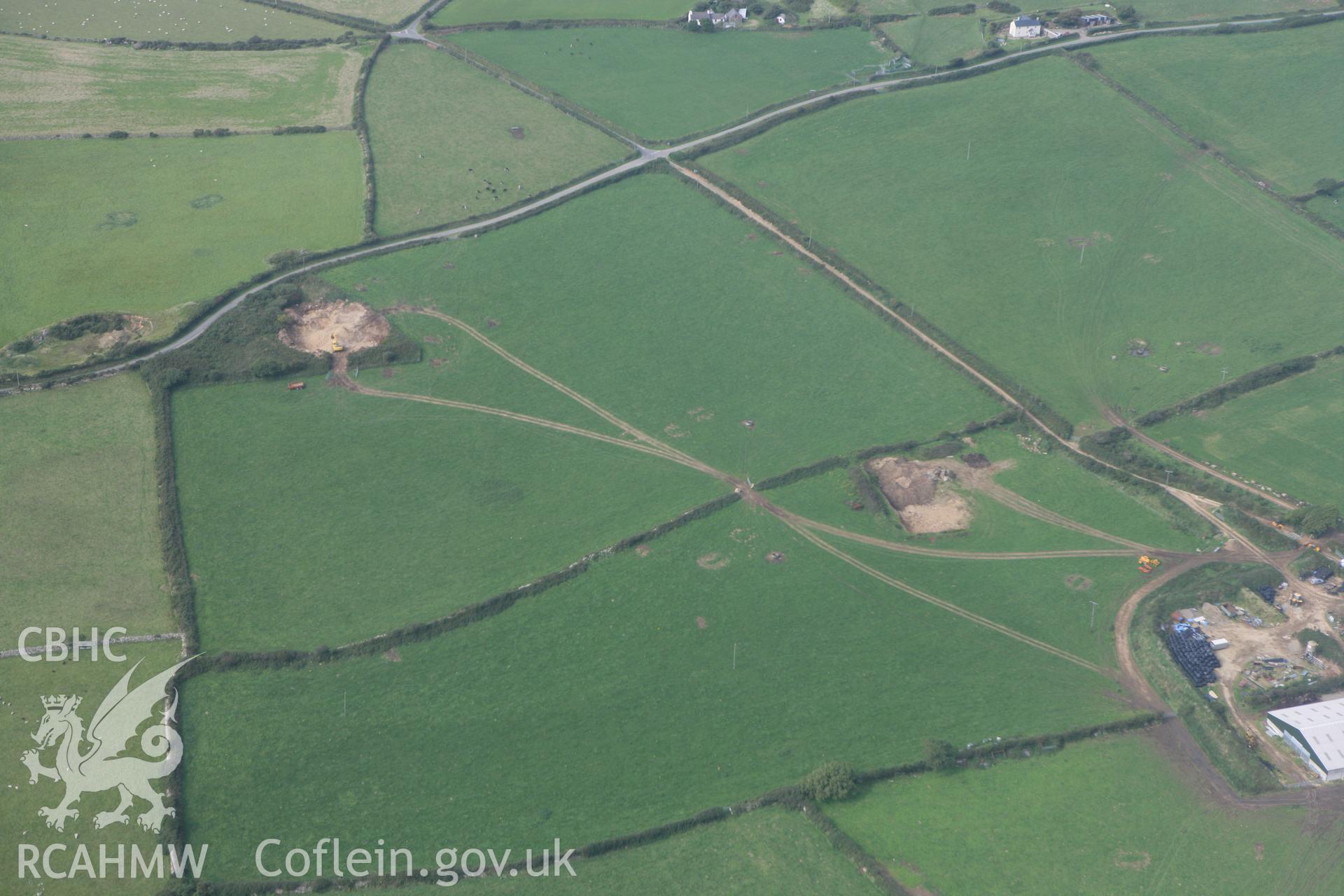 RCAHMW colour oblique photograph of Carne-Coch Farm quarries. Taken by Toby Driver on 09/09/2010.