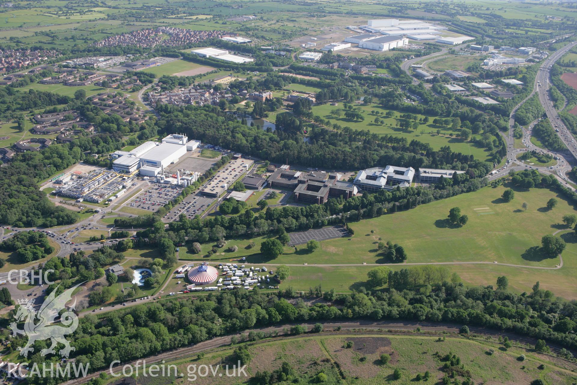 RCAHMW colour oblique photograph of Imos Factory (Semi-Conductor Plant), Newport. Taken by Toby Driver on 24/05/2010.