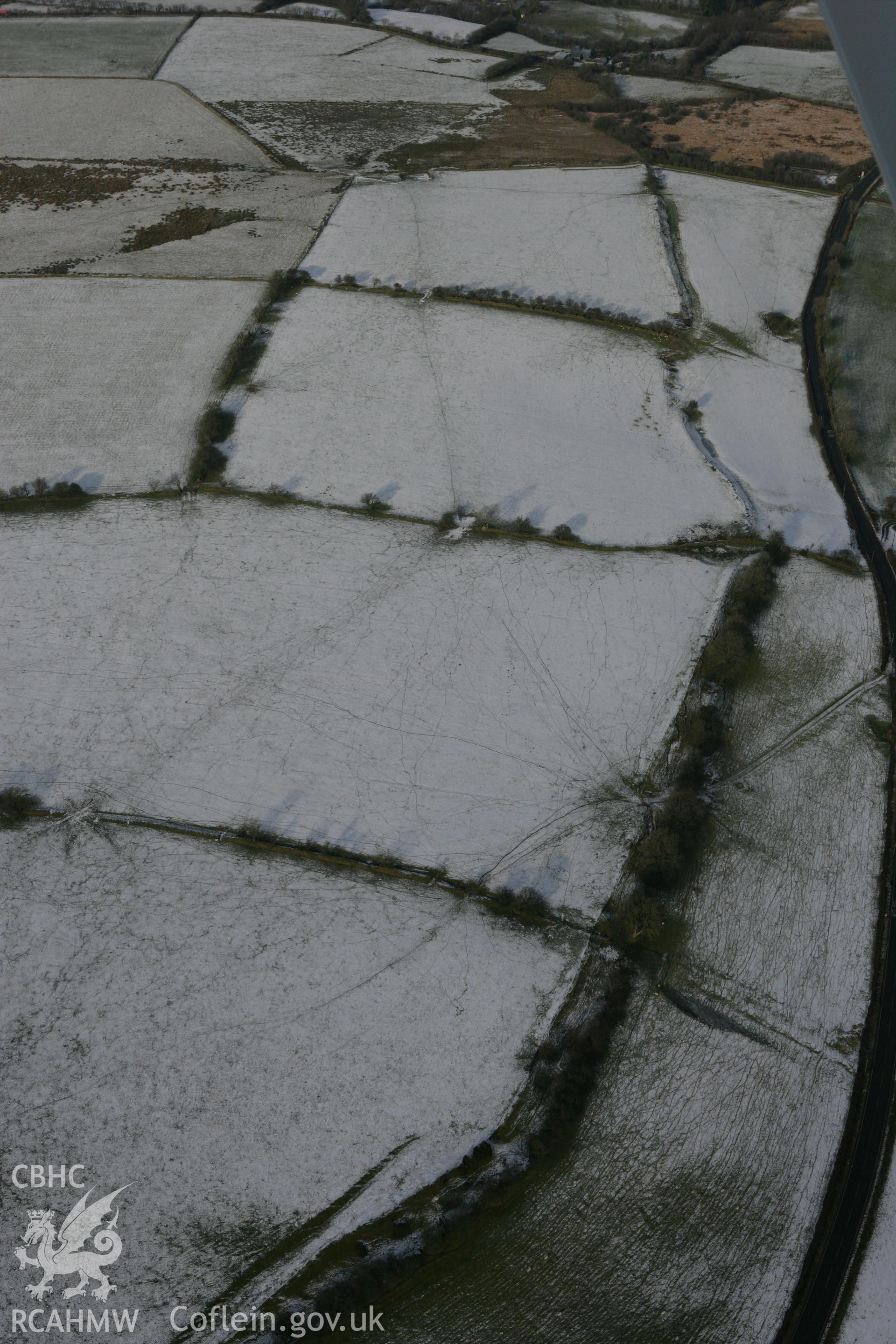 RCAHMW colour oblique photograph of Clawdd Mawr dyke. Taken by Toby Driver on 02/12/2010.