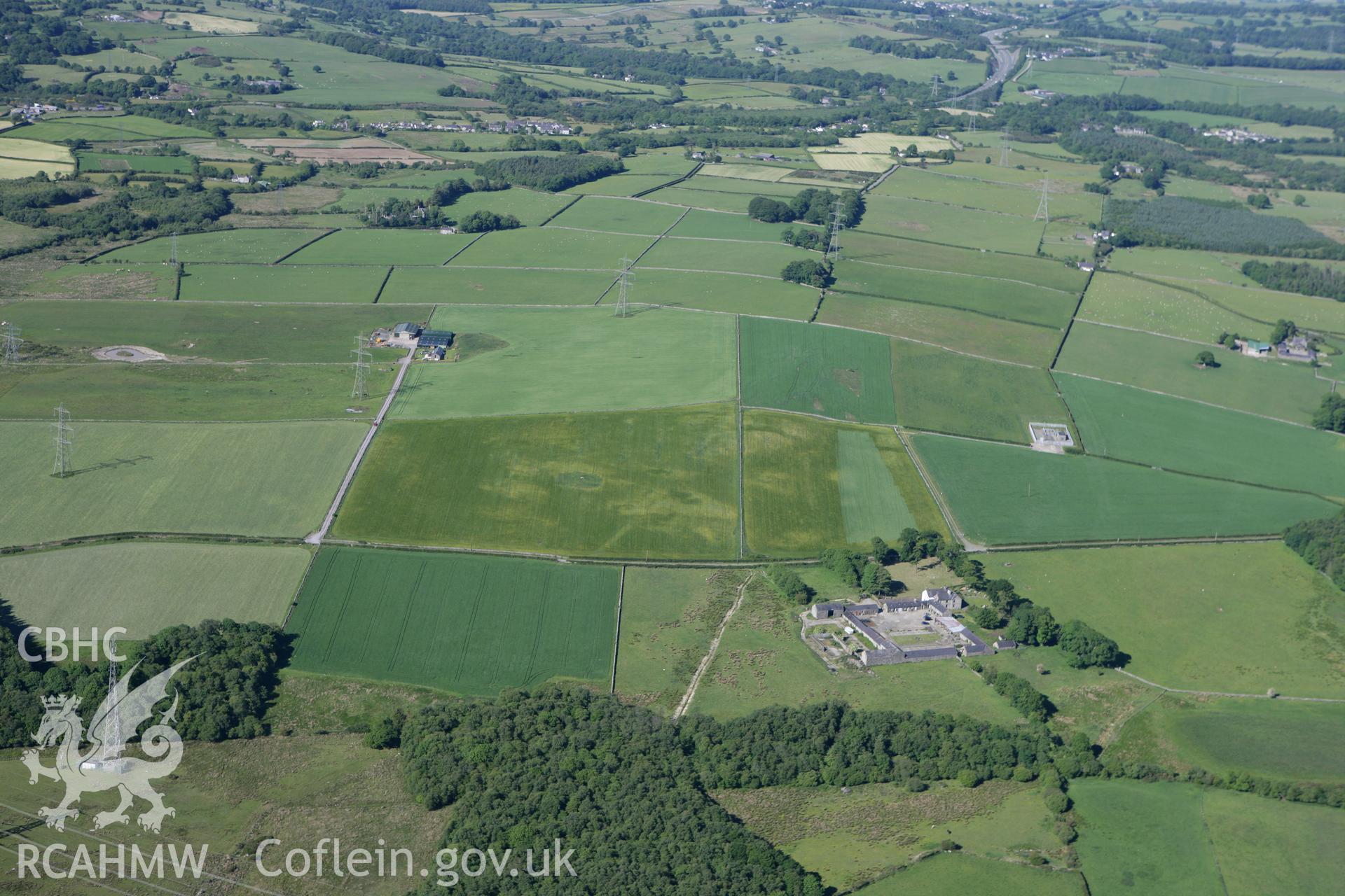 RCAHMW colour oblique photograph of Roman road, segment north of Ty'n-Llwyn. Taken by Toby Driver on 16/06/2010.