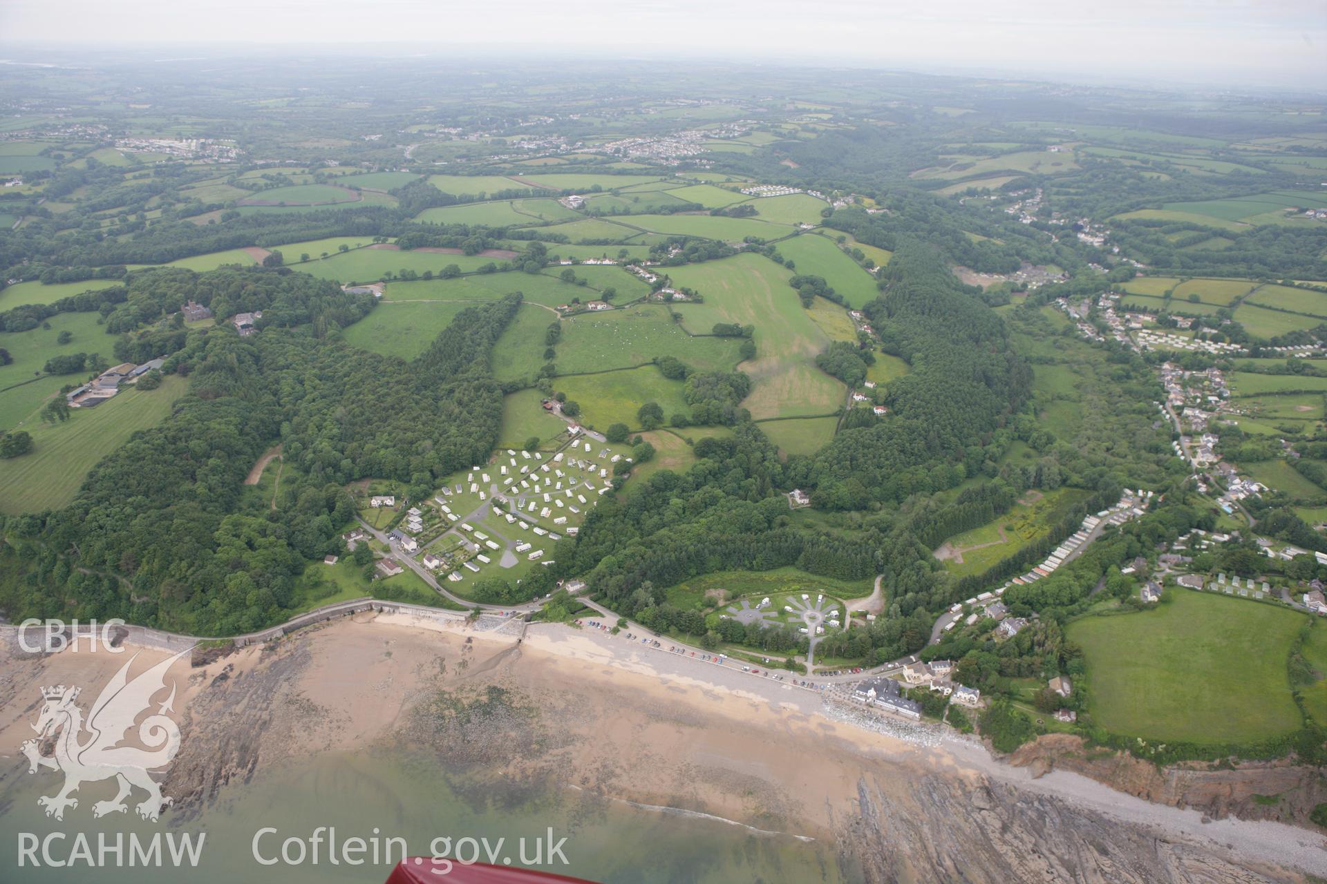 RCAHMW colour oblique photograph of Grove Colliery, Saundersfoot. Taken by Toby Driver on 11/06/2010.