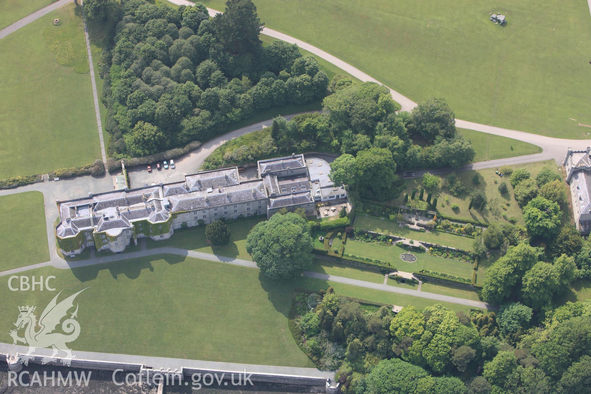 RCAHMW colour oblique photograph of Plas Newydd house. Taken by Toby Driver on 10/06/2010.