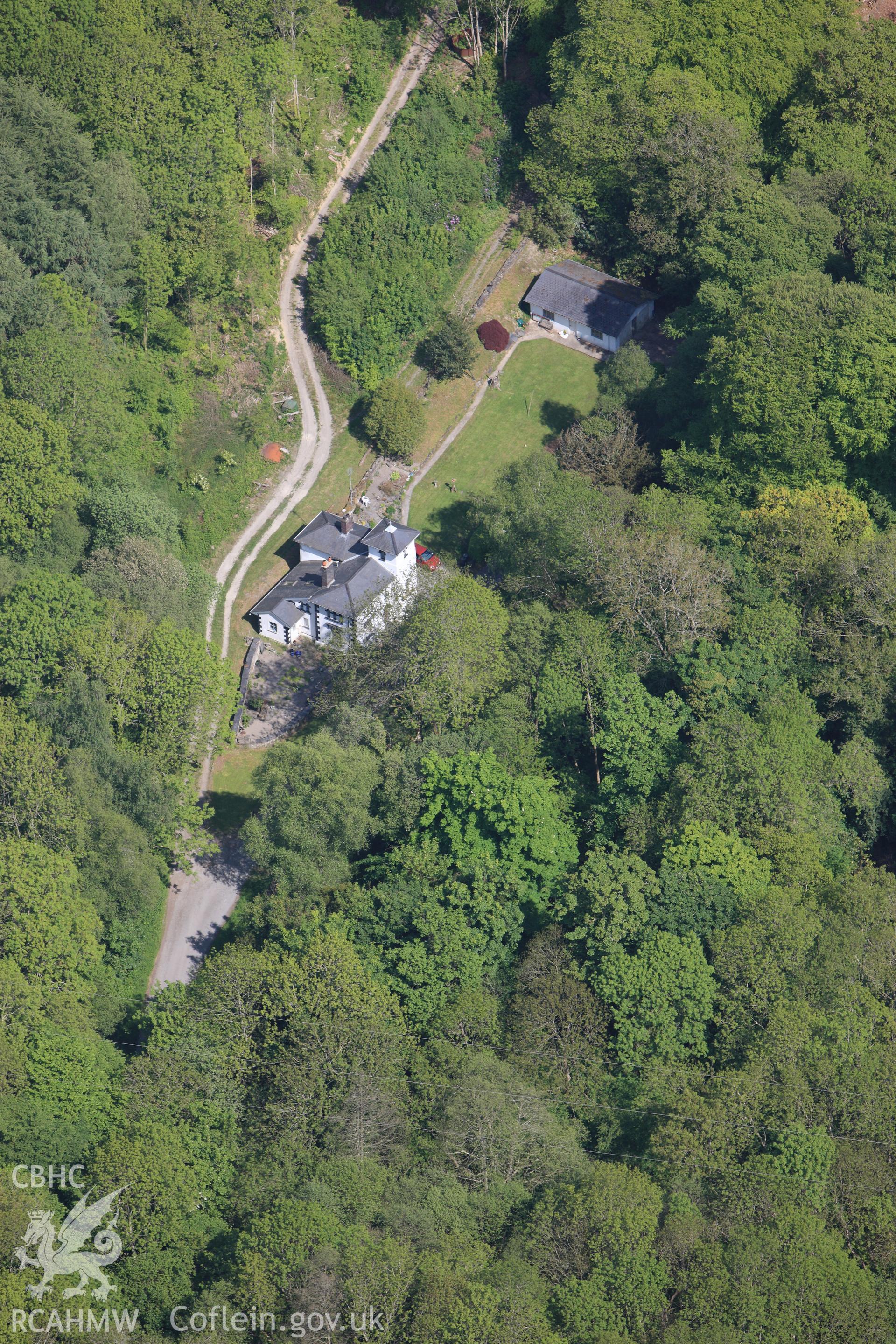 RCAHMW colour oblique photograph of Nanteos, lodge. Taken by Toby Driver on 25/05/2010.