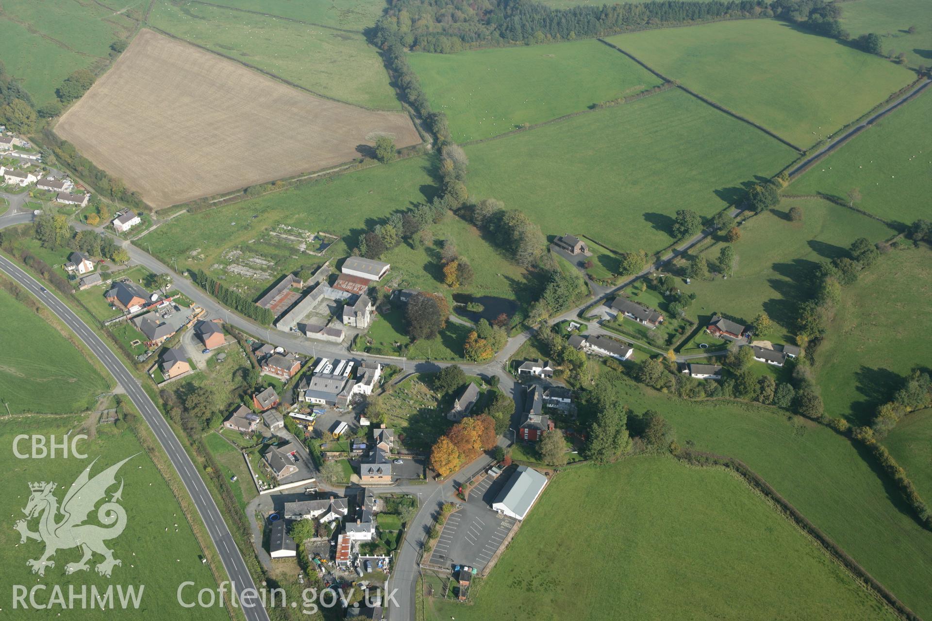 RCAHMW colour oblique photograph of Llandewi Hall. Taken by Toby Driver on 13/10/2010.