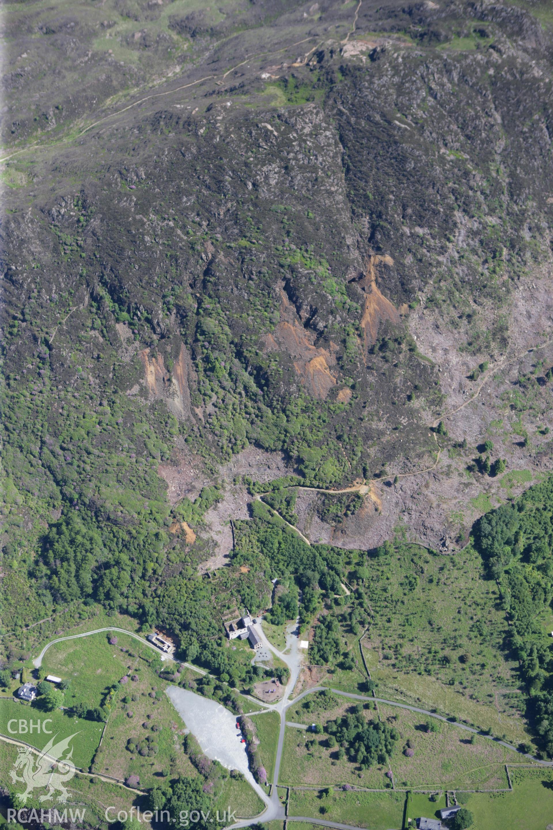 RCAHMW colour oblique photograph of Sygun Copper Mine, Beddgelert. Taken by Toby Driver on 16/06/2010.