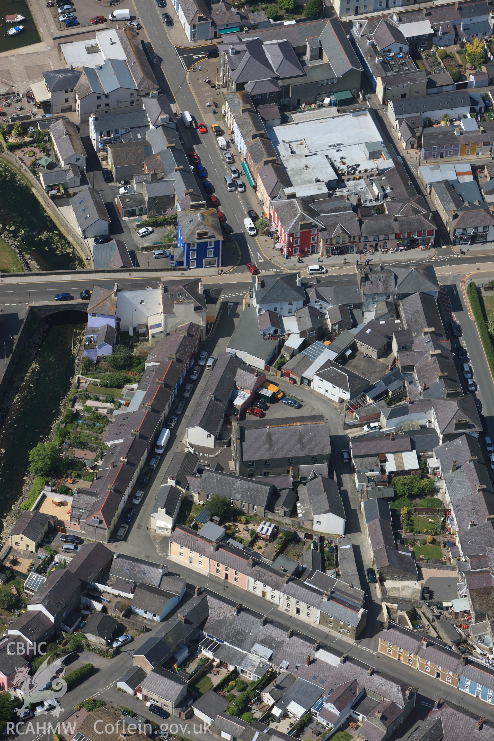 RCAHMW colour oblique photograph of Aberaeron. Taken by Toby Driver on 25/05/2010.