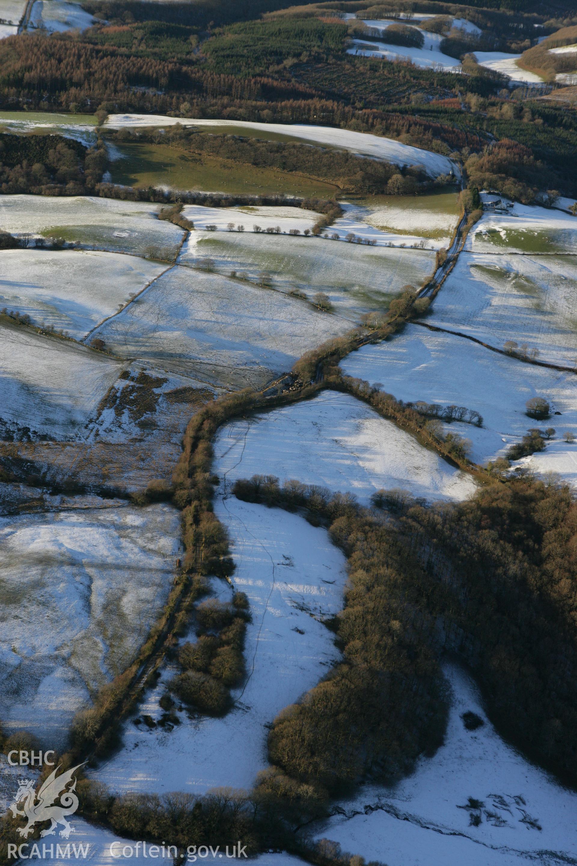 RCAHMW colour oblique photograph of Hafod-Fawr Roman camp. Taken by Toby Driver on 08/12/2010.