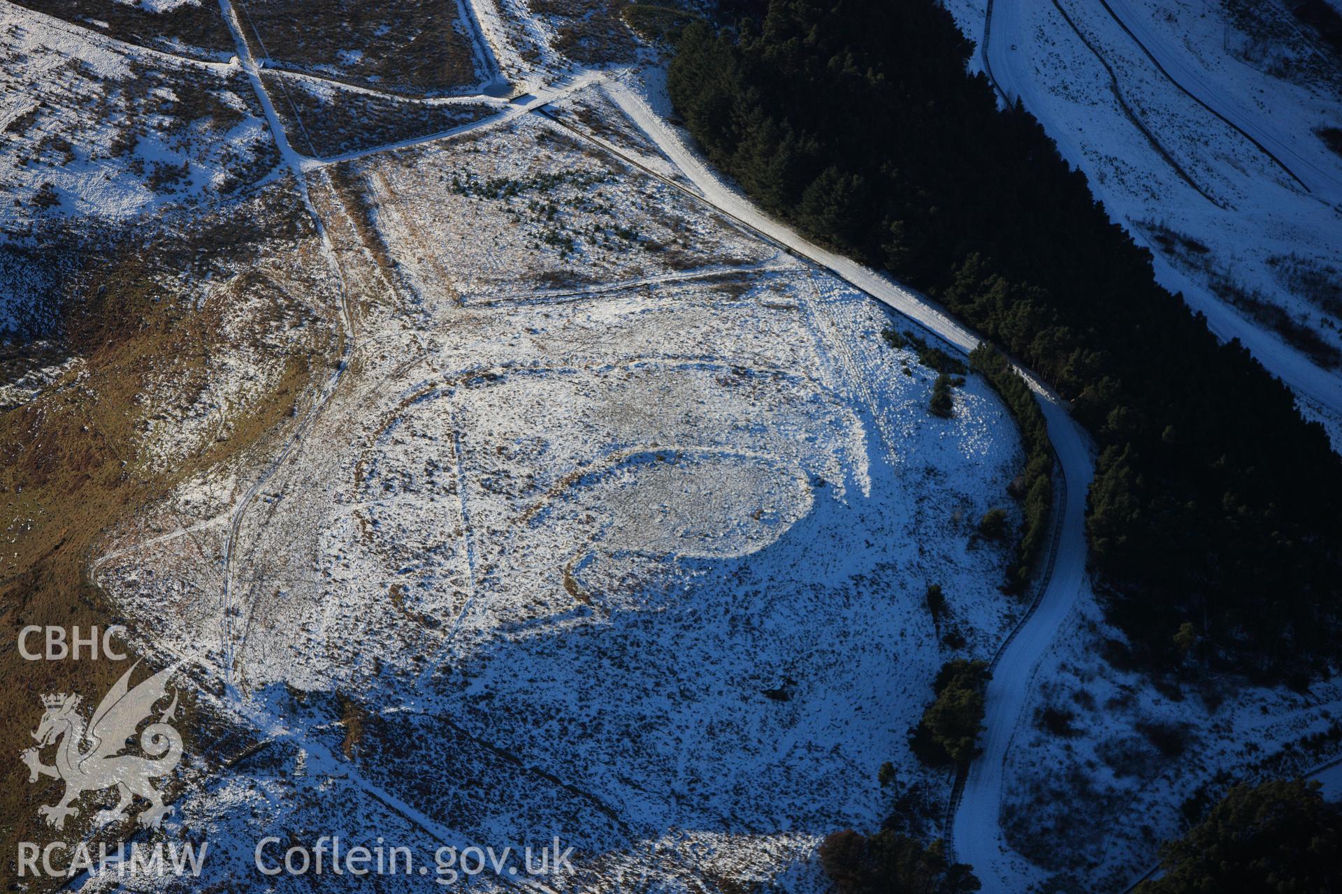 RCAHMW colour oblique photograph of Maendy Camp. Taken by Toby Driver on 08/12/2010.