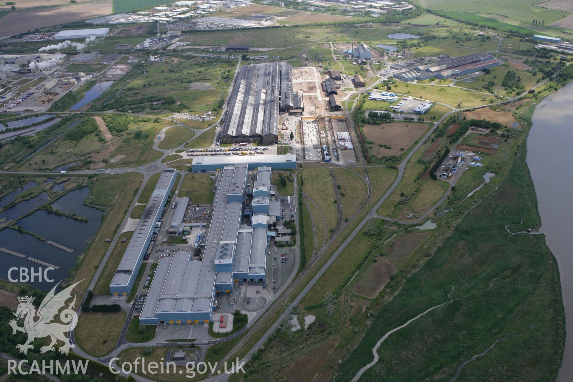 RCAHMW colour oblique photograph of Shotton Steel Works, Connah's Quay. Taken by Toby Driver on 27/05/2010.