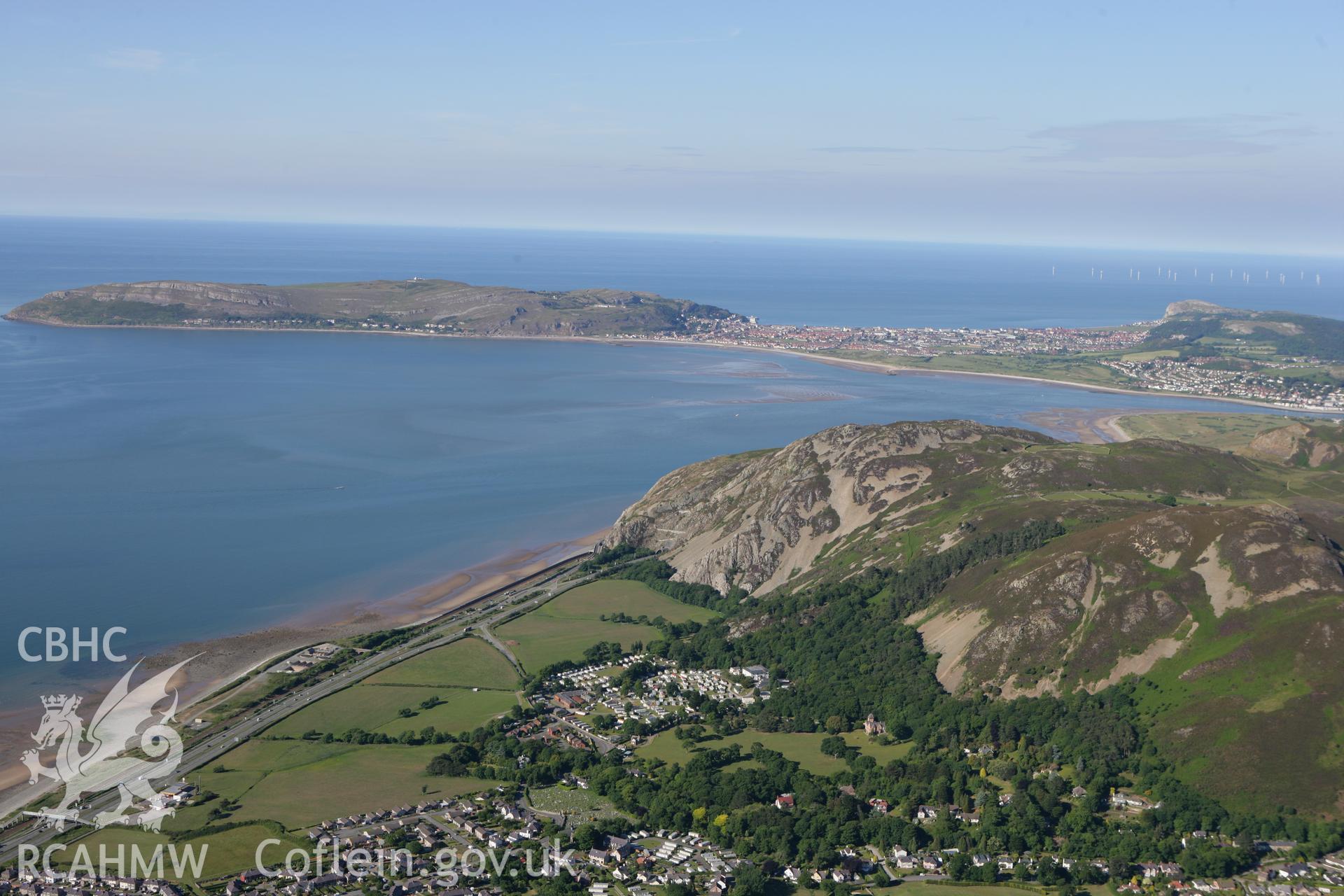 RCAHMW colour oblique photograph of Penmaen-bach road tunnel, looking north-east towards Great Orme. Taken by Toby Driver on 16/06/2010.