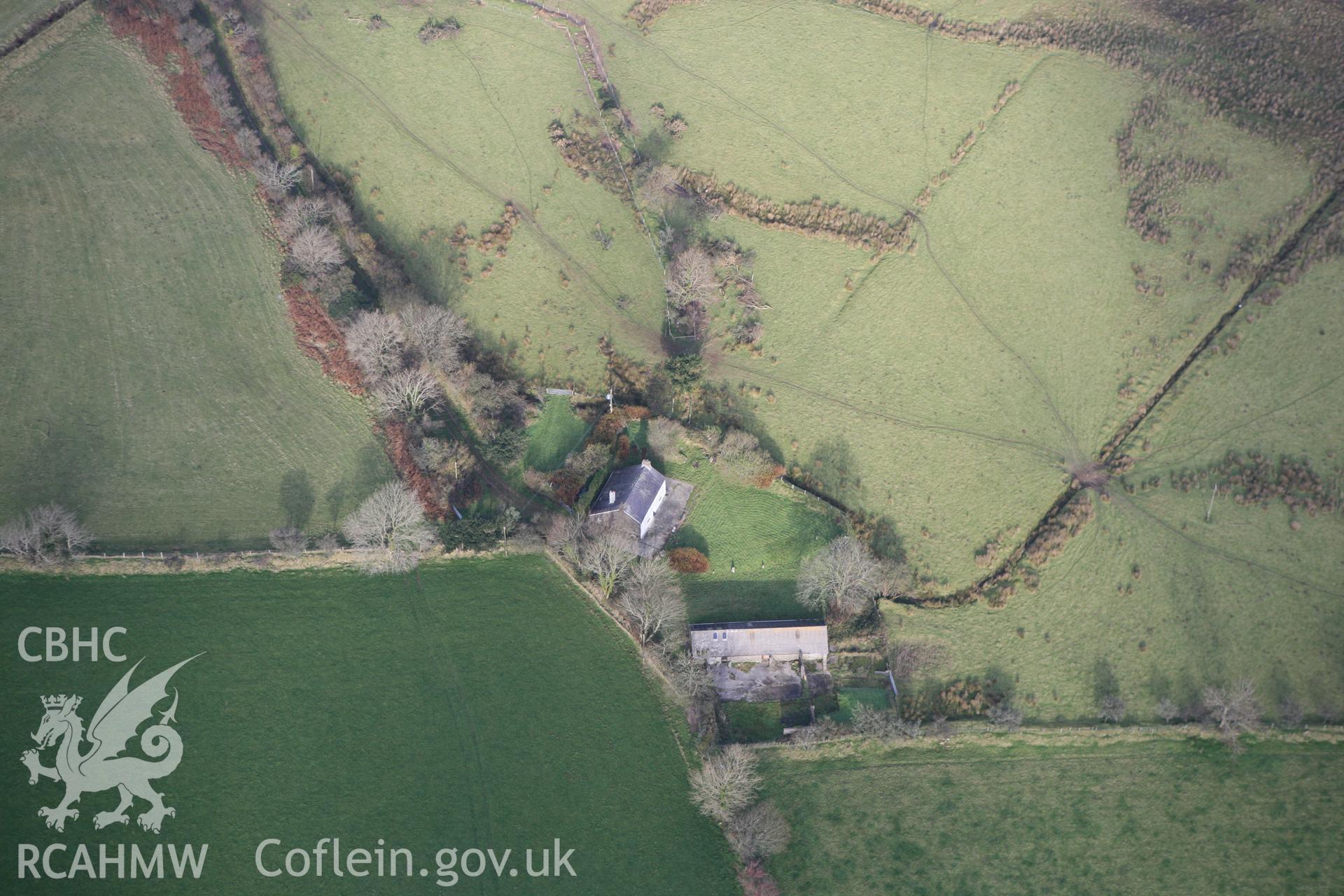 RCAHMW colour oblique photograph of Penparke Pillar Stone, Brynberian. Taken by Toby Driver on 16/11/2010.