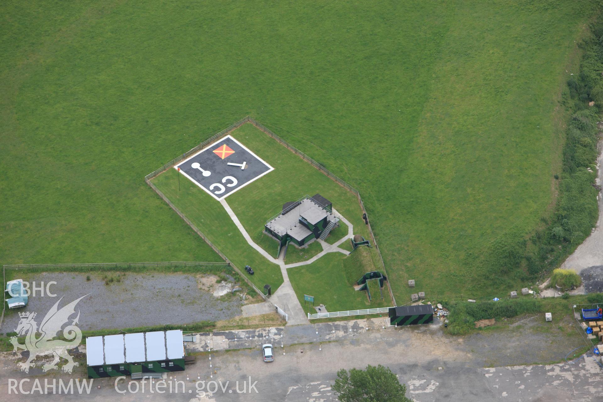 RCAHMW colour oblique photograph of Carew Cheriton Control Tower. Taken by Toby Driver on 11/06/2010.