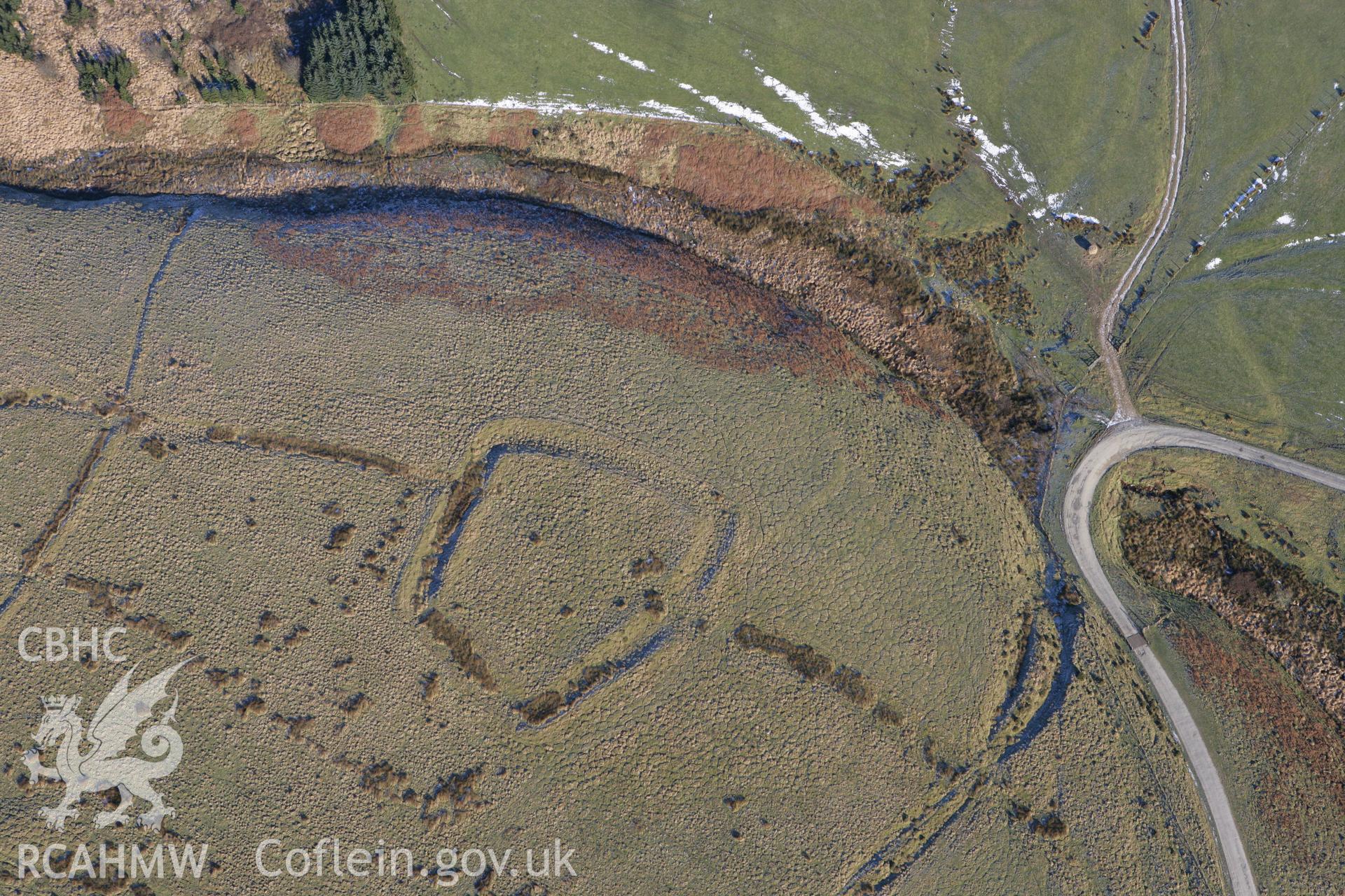 RCAHMW colour oblique photograph of Caer Blaen y Cwm hillfort. Taken by Toby Driver on 08/12/2010.