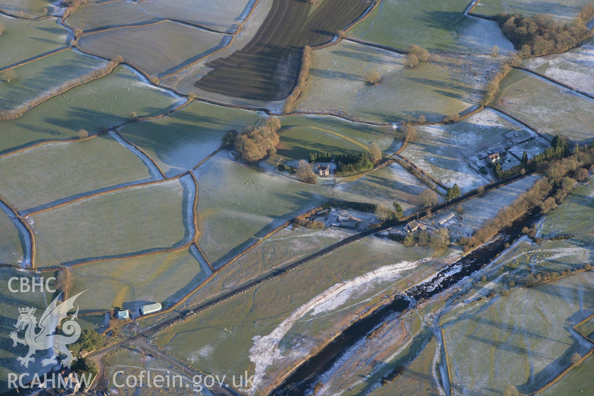 RCAHMW colour oblique photograph of Castell Meurig. Taken by Toby Driver on 08/12/2010.