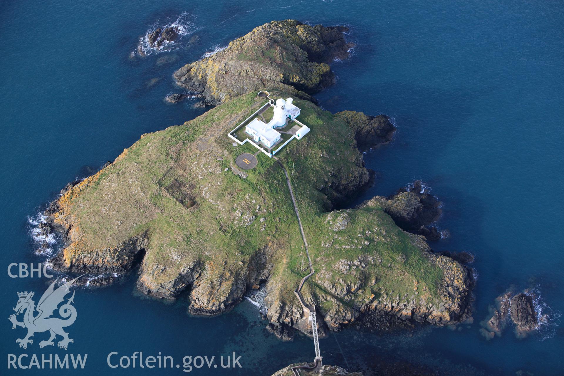 RCAHMW colour oblique photograph of Strumble Head Lighthouse. Taken by Toby Driver on 16/11/2010.