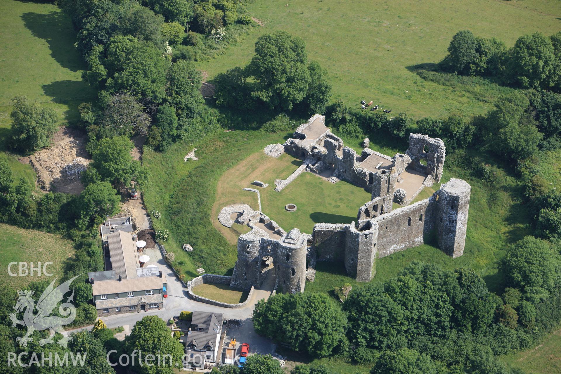 RCAHMW colour oblique photograph of Llawhaden Castle. Taken by Toby Driver on 22/06/2010.