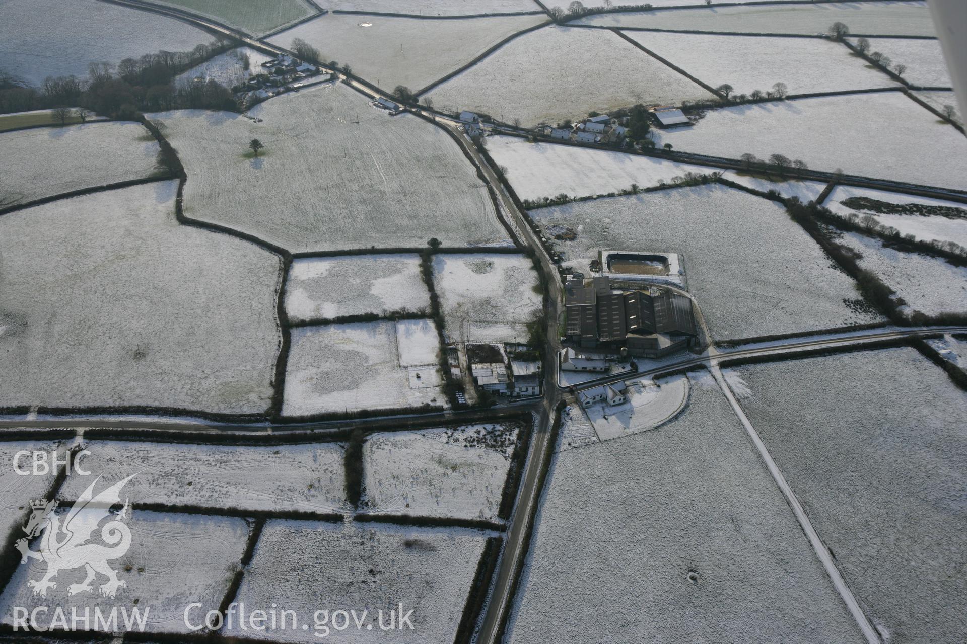 RCAHMW colour oblique photograph of Lan Pleasant View barrow cemetery. Taken by Toby Driver on 02/12/2010.