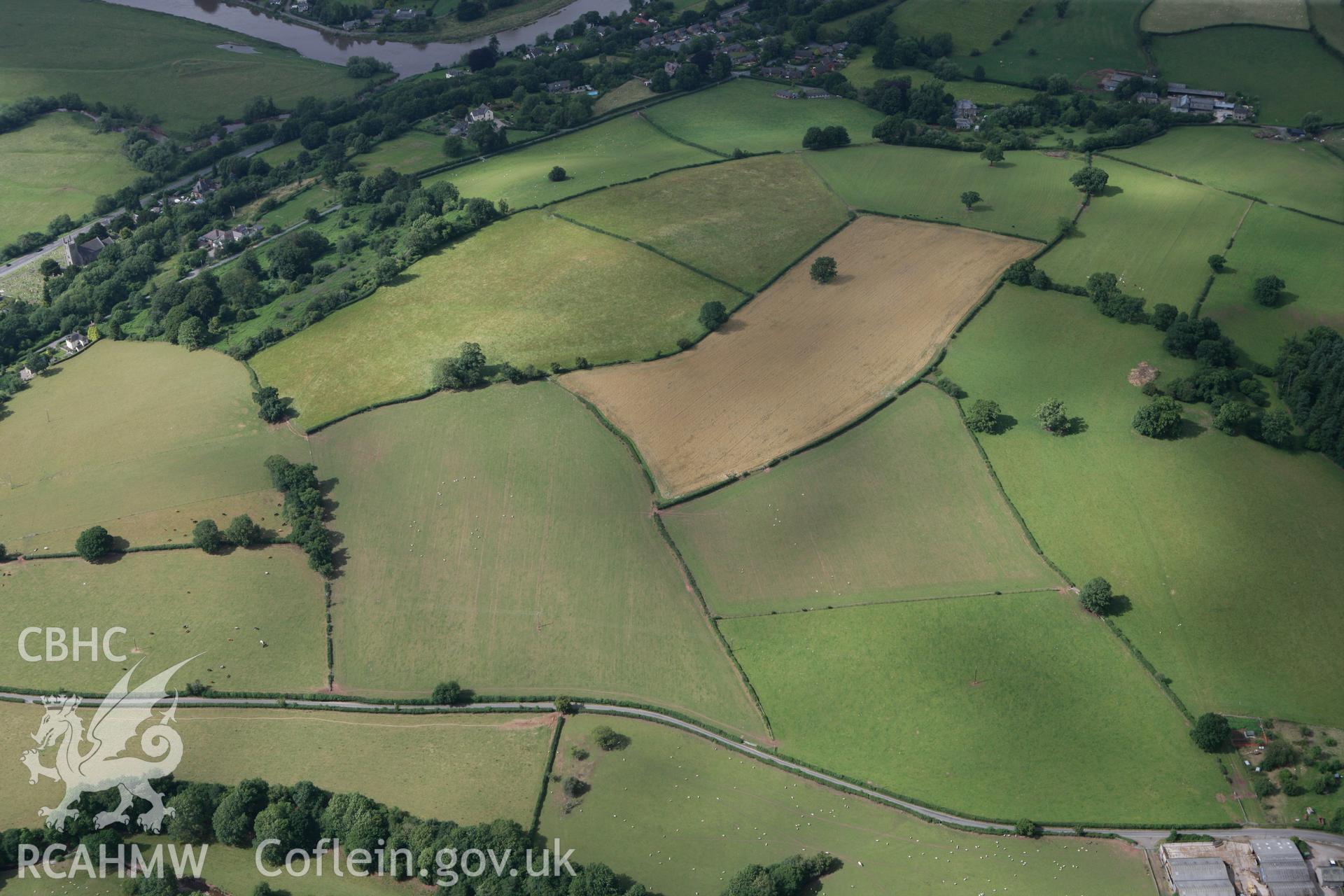 RCAHMW colour oblique photograph of Little Lodge Long Barrow and Coed-y-polyn Barrow. Taken by Toby Driver on 21/07/2010.