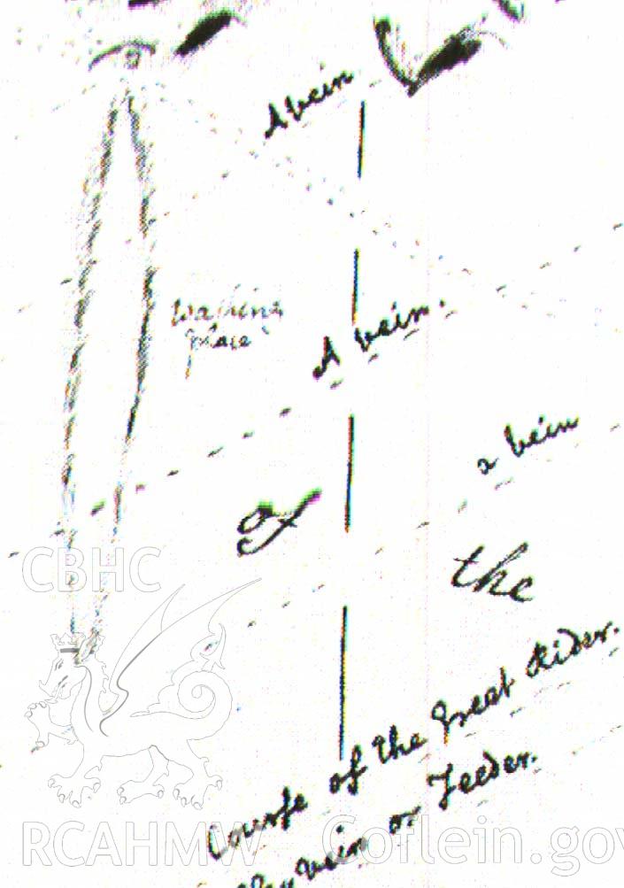 Digital image of L Morris 1744 plan of Bronfloyd I showing washing places, in Bick & Davies, 1994