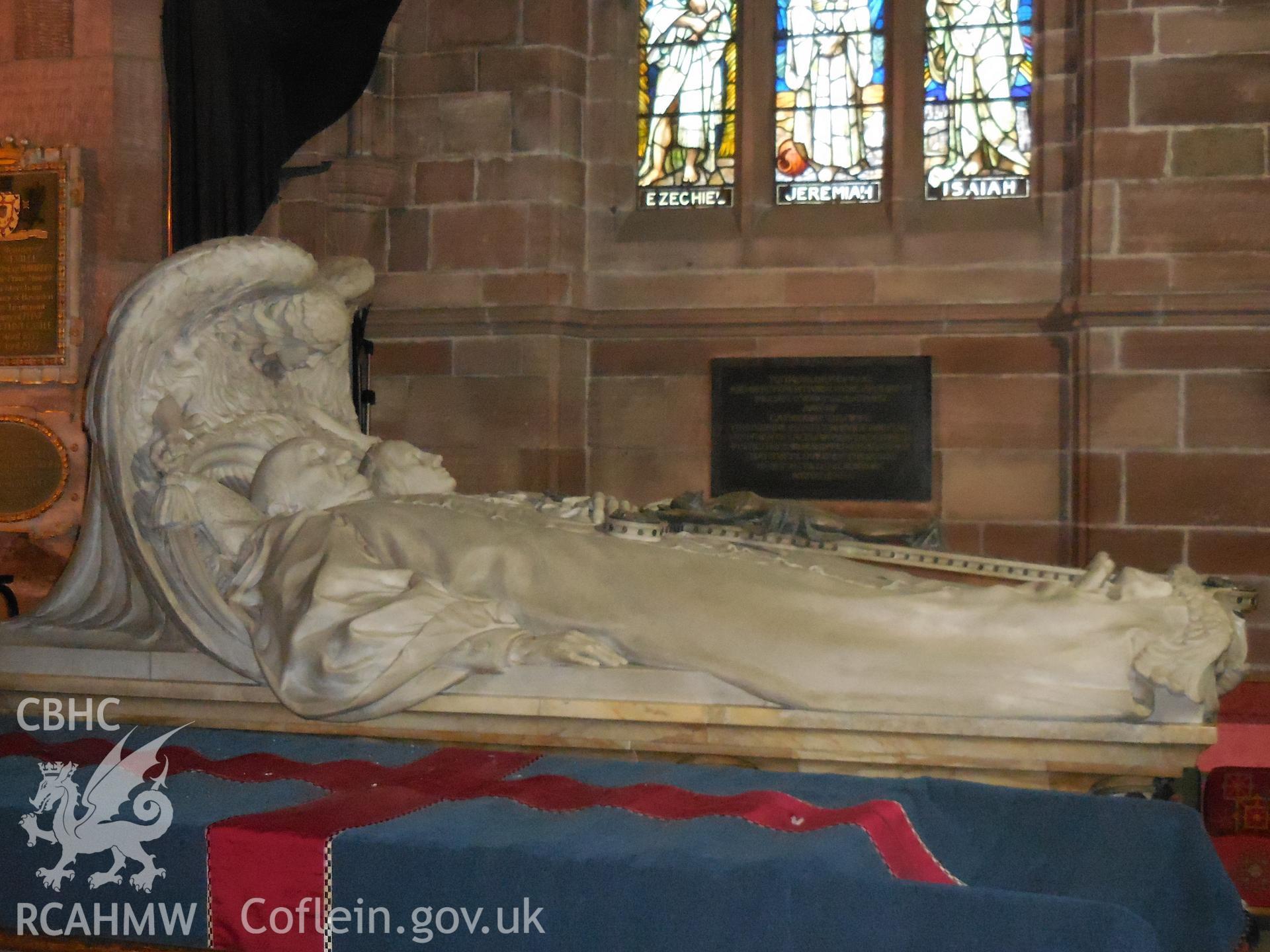 Colour digital photograph showing the Gladstone Memorial at St Deiniol's church, Hawarden, taken in March 2022.