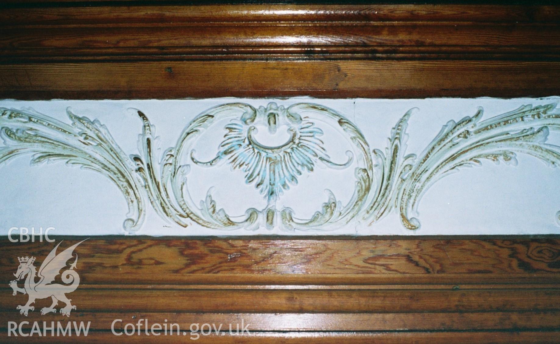 Digital colour photograph showing Salem Newydd chapel - balustrade.