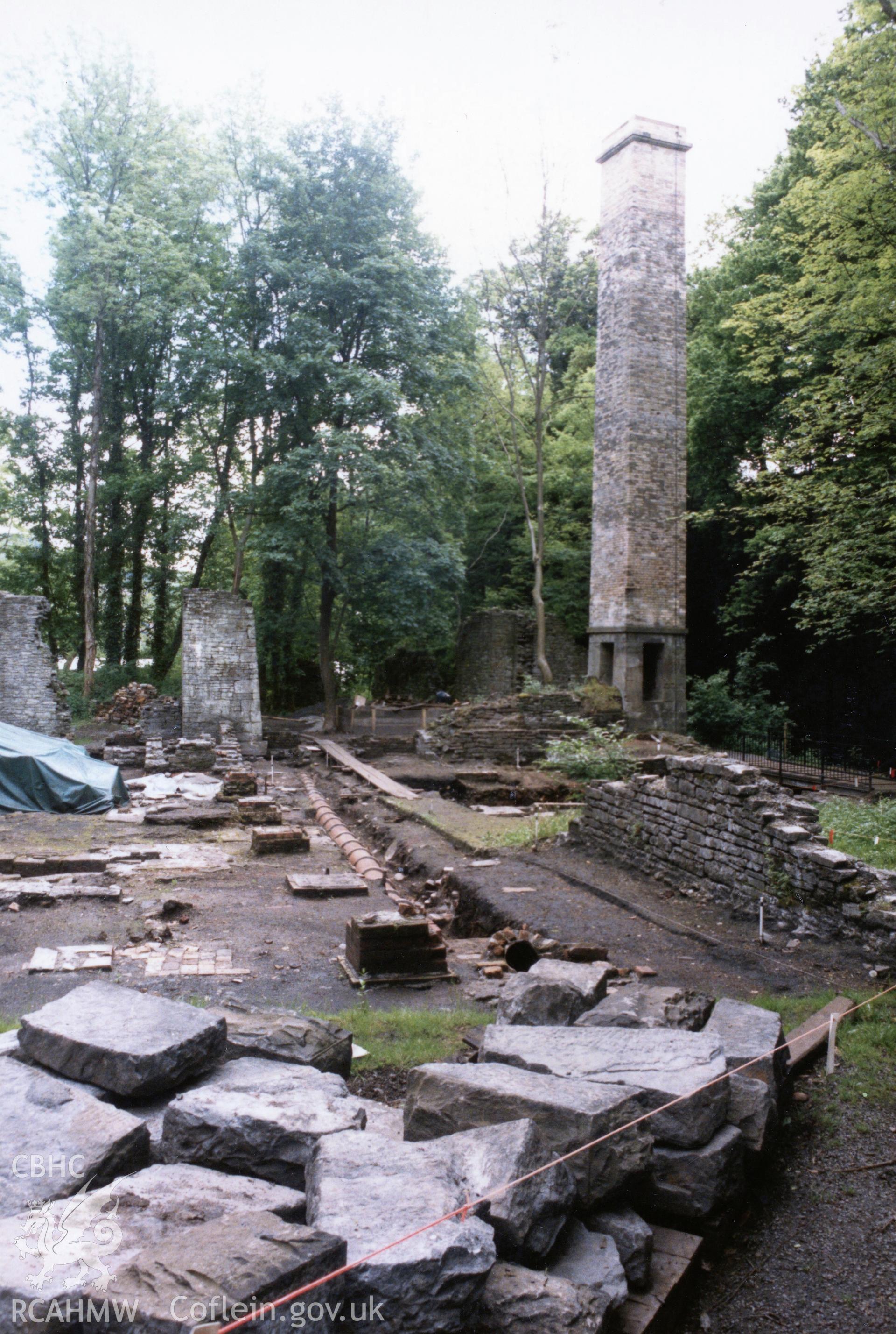 Digital photograph showing  old tinworks, Aberdulais, dated  January 1986.