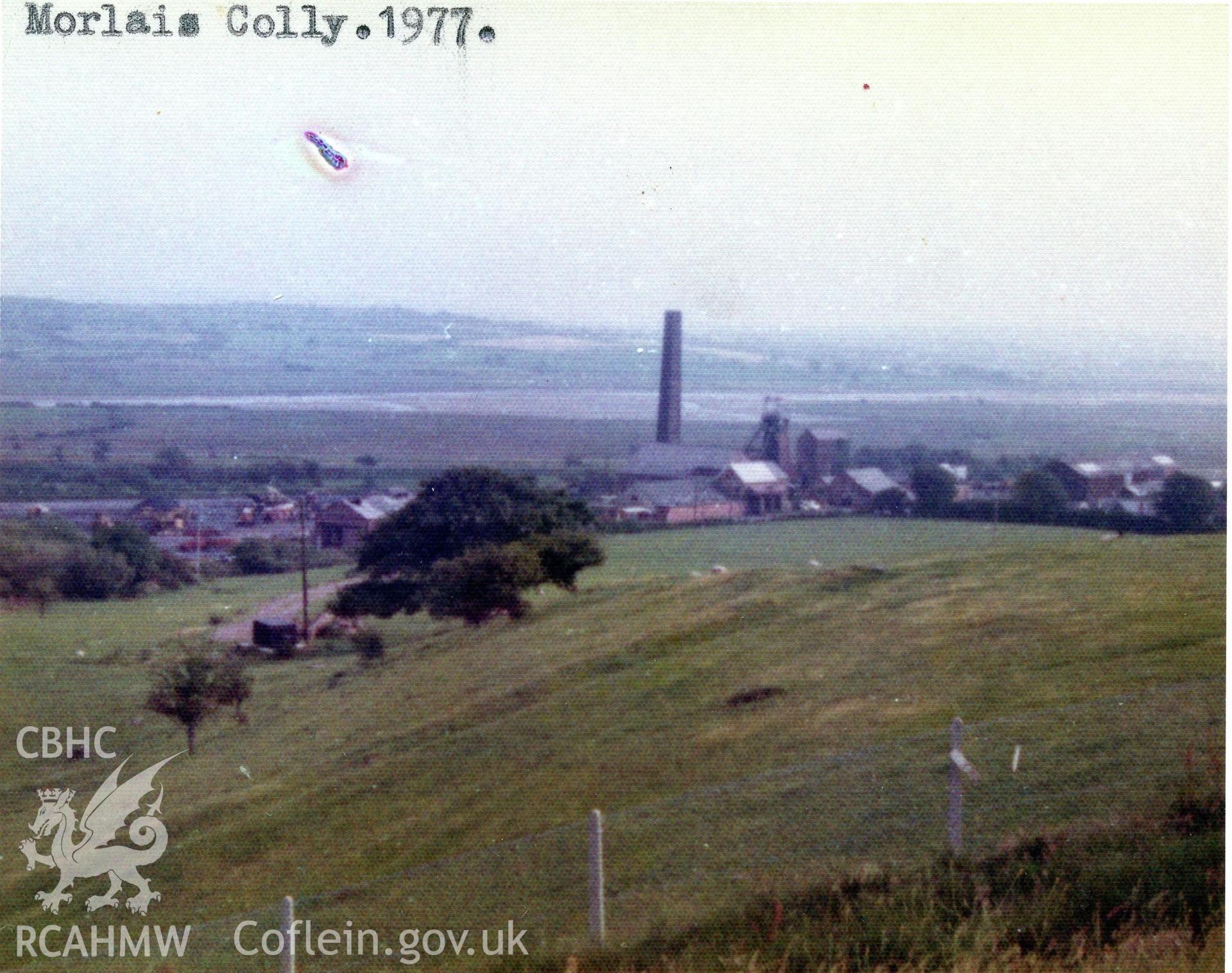 Digital photograph showing Morlais colliery, dated 1977.