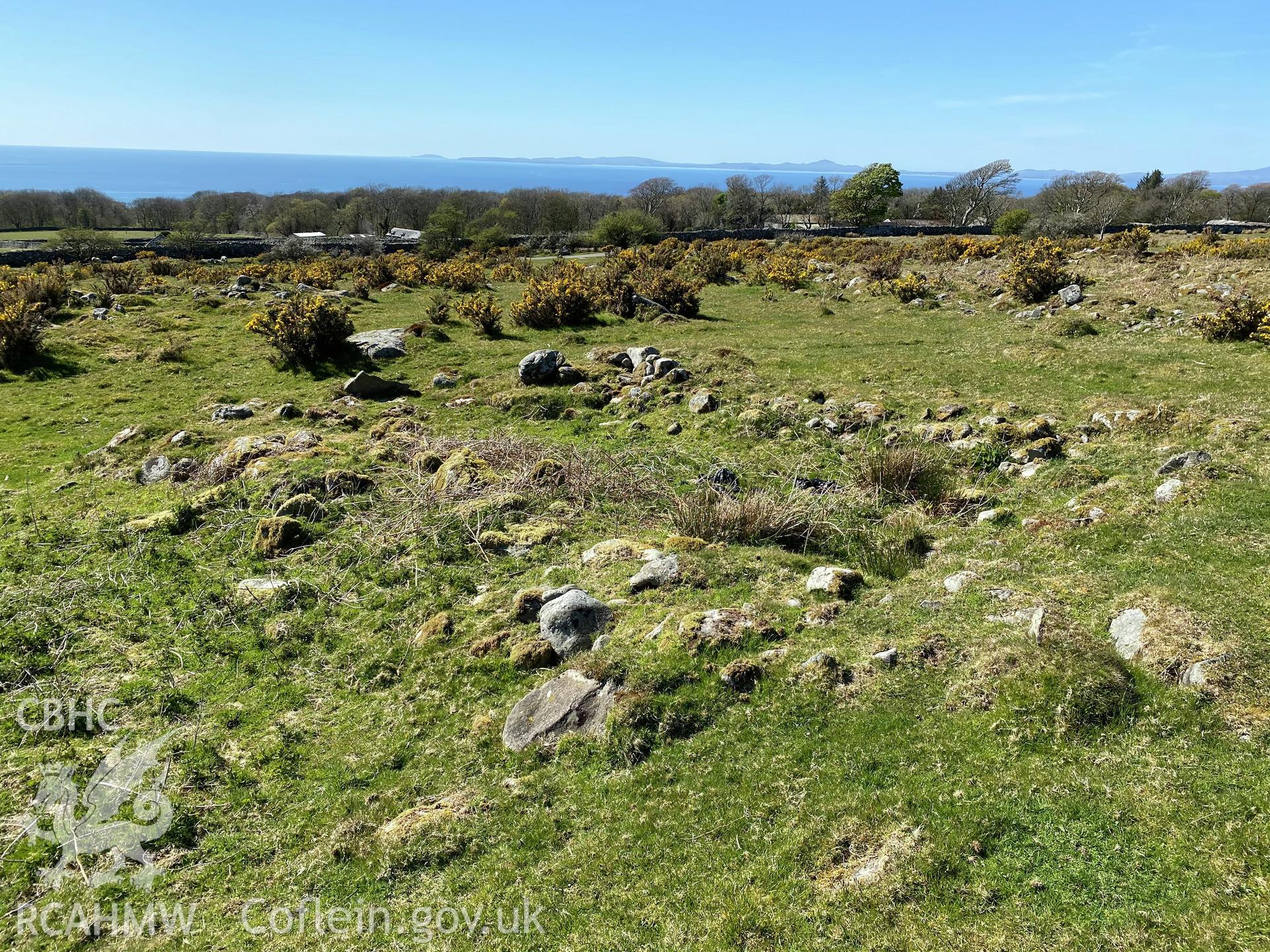 Digital colour photograph showing Cors-y-gedol field system, produced by Paul R Davis in 2021.