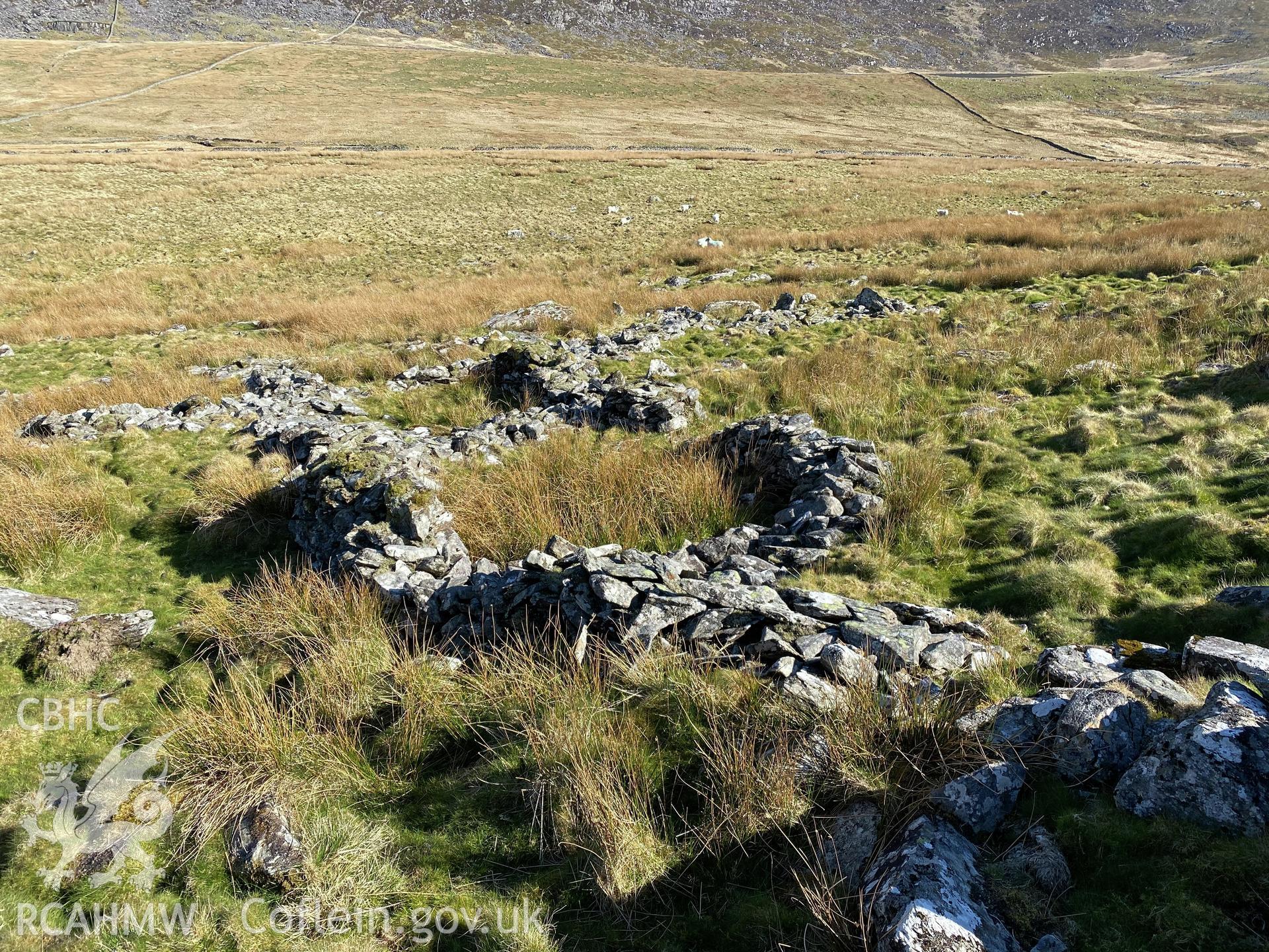 Digital colour photograph showing Craig-y-dinas north enclosure, produced by Paul R Davis in 2021.