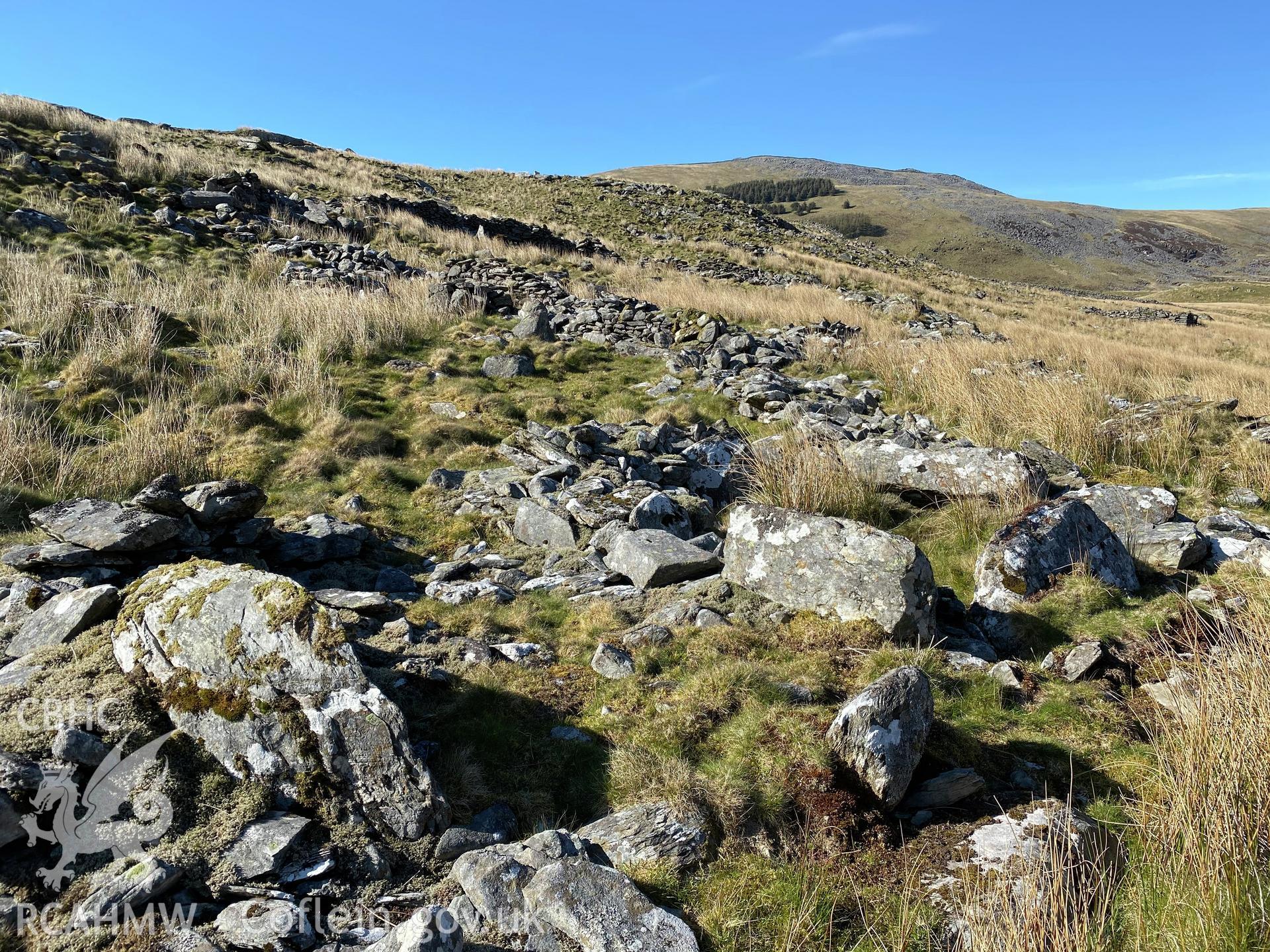 Digital colour photograph showing Craig-y-dinas north enclosure, produced by Paul R Davis in 2021.