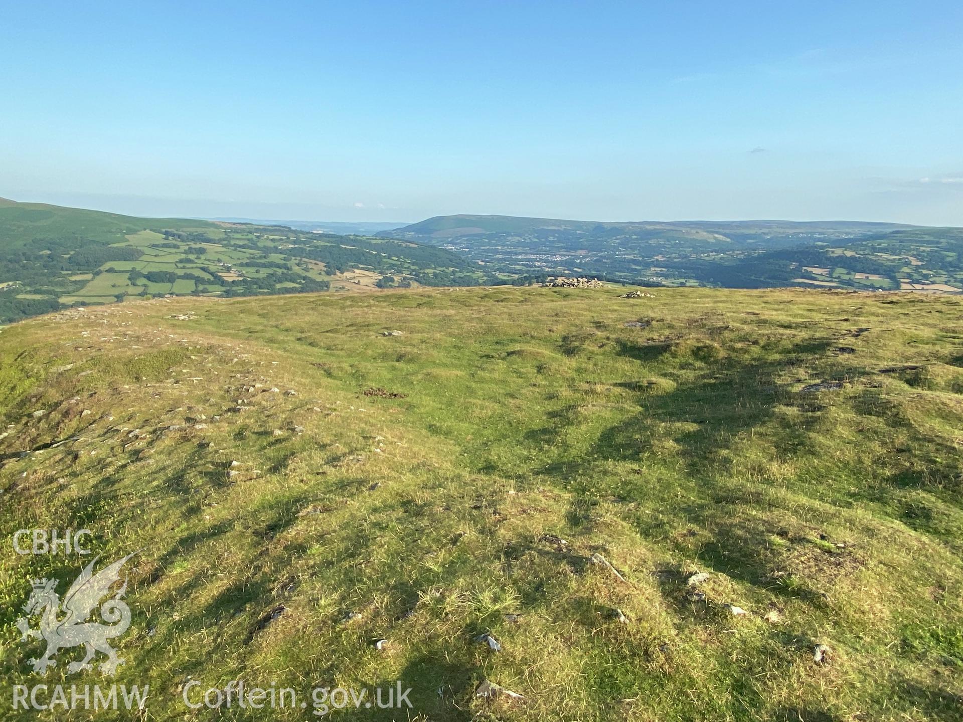 Digital colour photograph showing Crug Hywel camp hut site, produced by Paul R Davis in 2021.