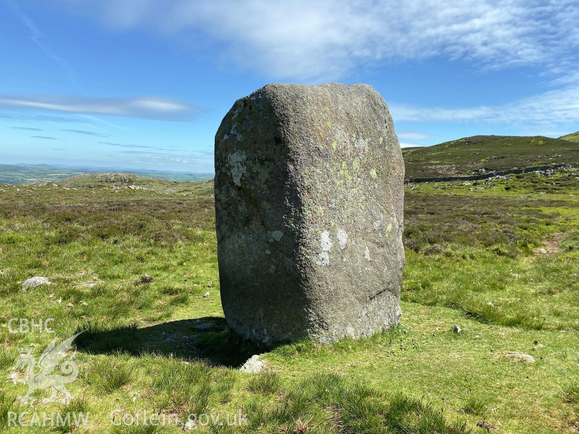 Digital colour photograph showing Maen Penddu, produced by Paul R Davis in 2021.