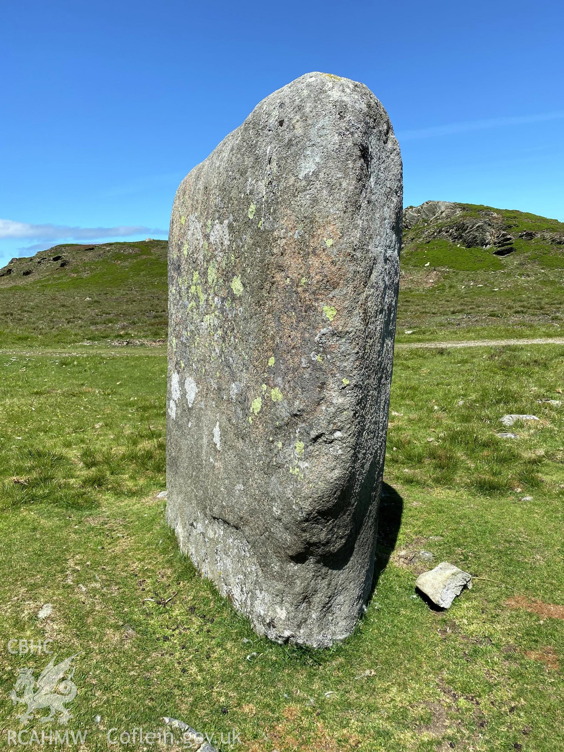 Digital colour photograph showing Maen Penddu, produced by Paul R Davis in 2021.